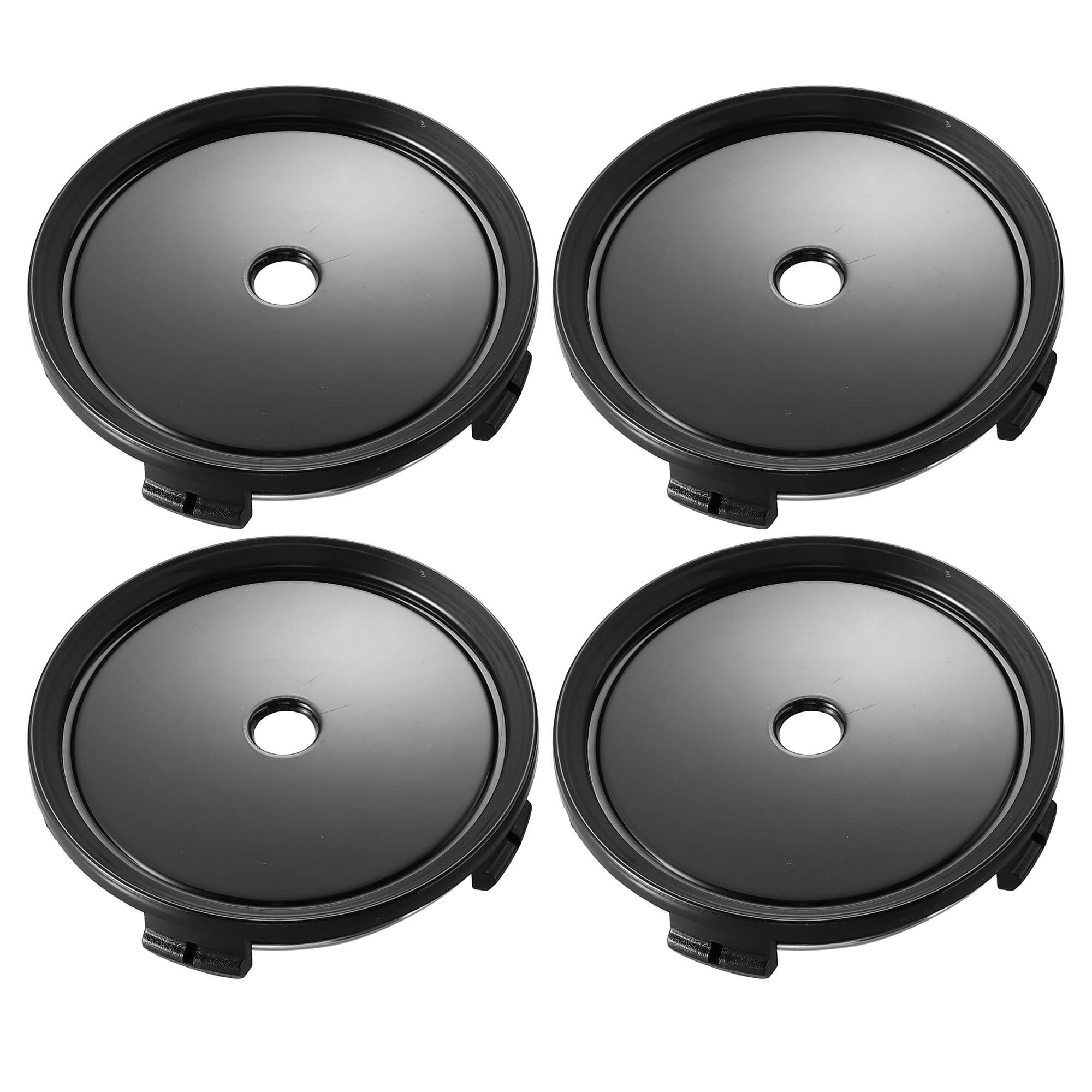 X AUTOHAUX 4-Pack 75mm Black Wheel Center Caps with 4 Clips - Universal Hub Covers for Car, Truck & SUV - Enhance Vehicle Appearance & Protect Wheel Hubs