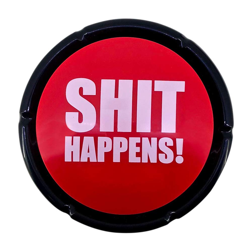 Funny Novelty Button - Shit Happens Talkie Toys for Backpacks, Jackets & Gifts | Humorous Accessories for Everyday Life