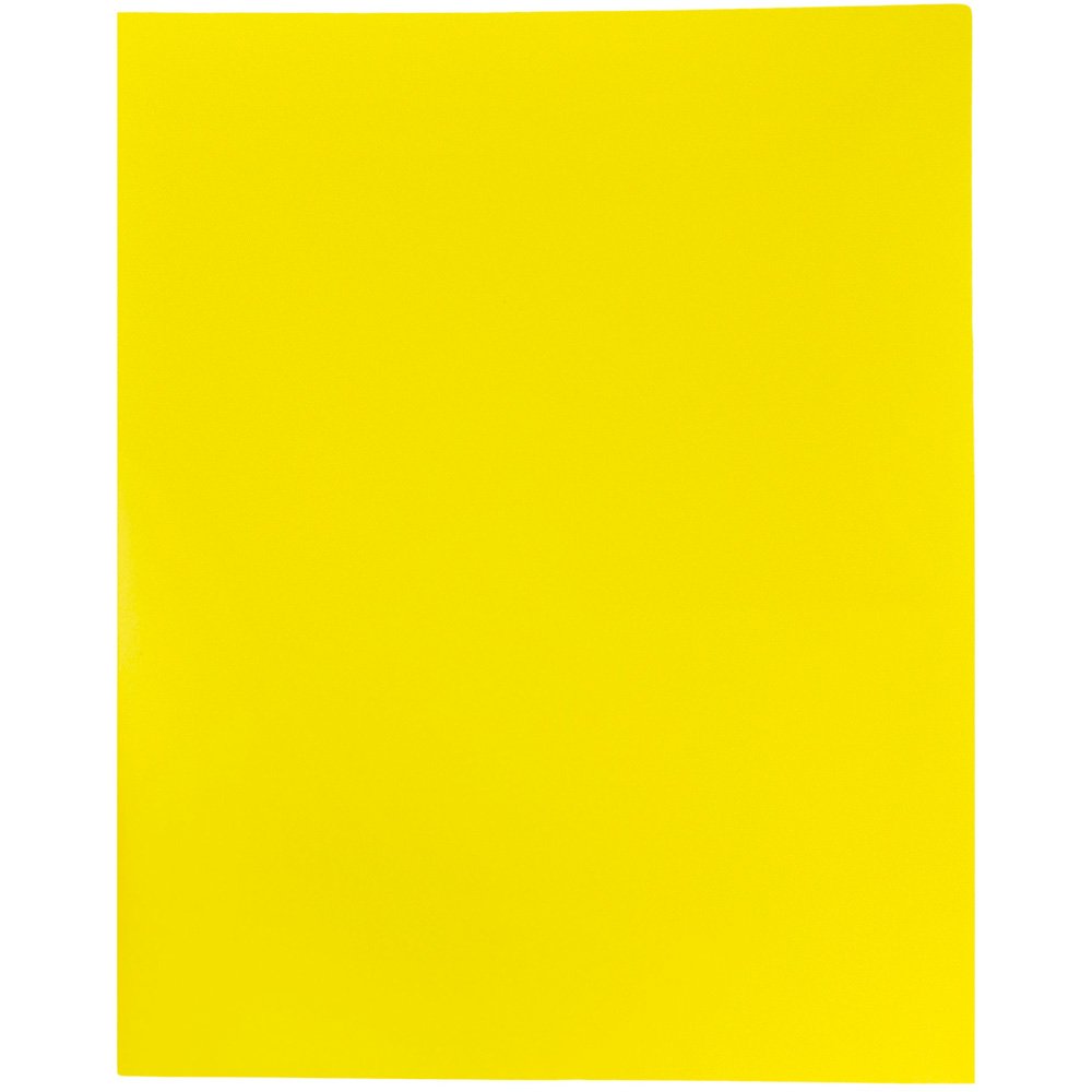 JAM Paper Medium Weight Plastic Presentation Folders - Yellow - 96 Pack - Perfect for Office Documents, School Projects & Business Presentations