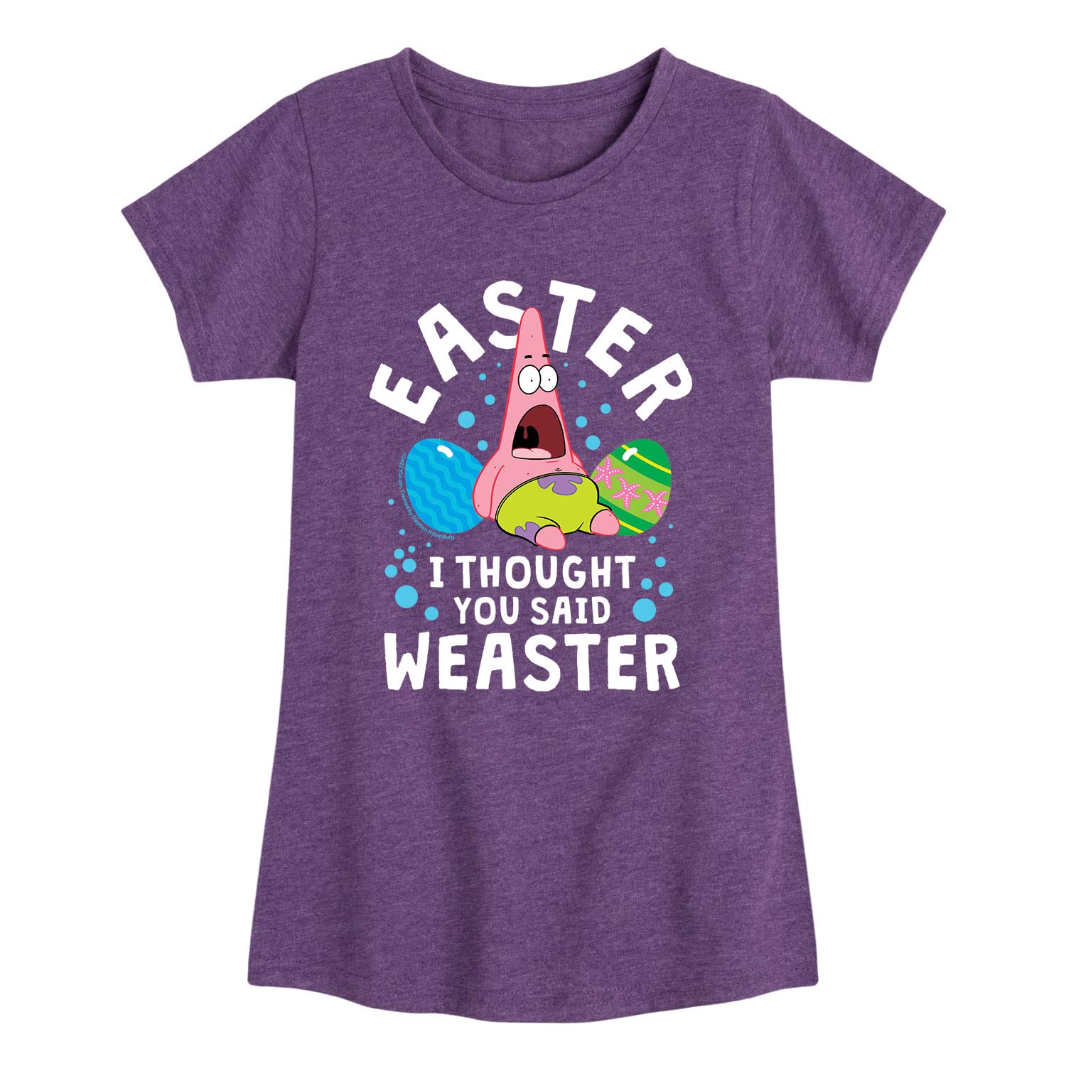 SpongeBob Easter Graphic T-Shirt for Toddler & Youth Girls | Short Sleeve Cotton Tee | Medium Size | Fun Holiday Outfit for Easter Celebrations & Playdates