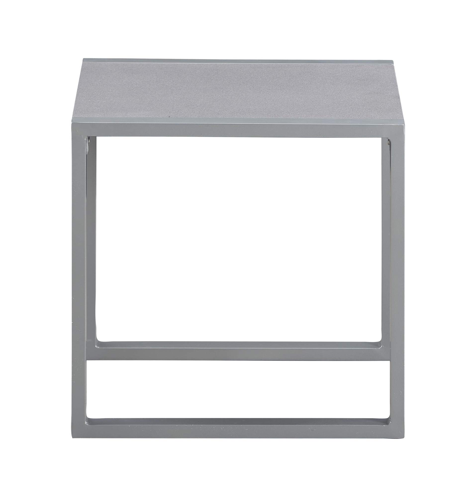 Elle Decor Tropez Mesh Outdoor Patio Furniture Set with Side Table - Gray for Garden & Poolside Relaxation