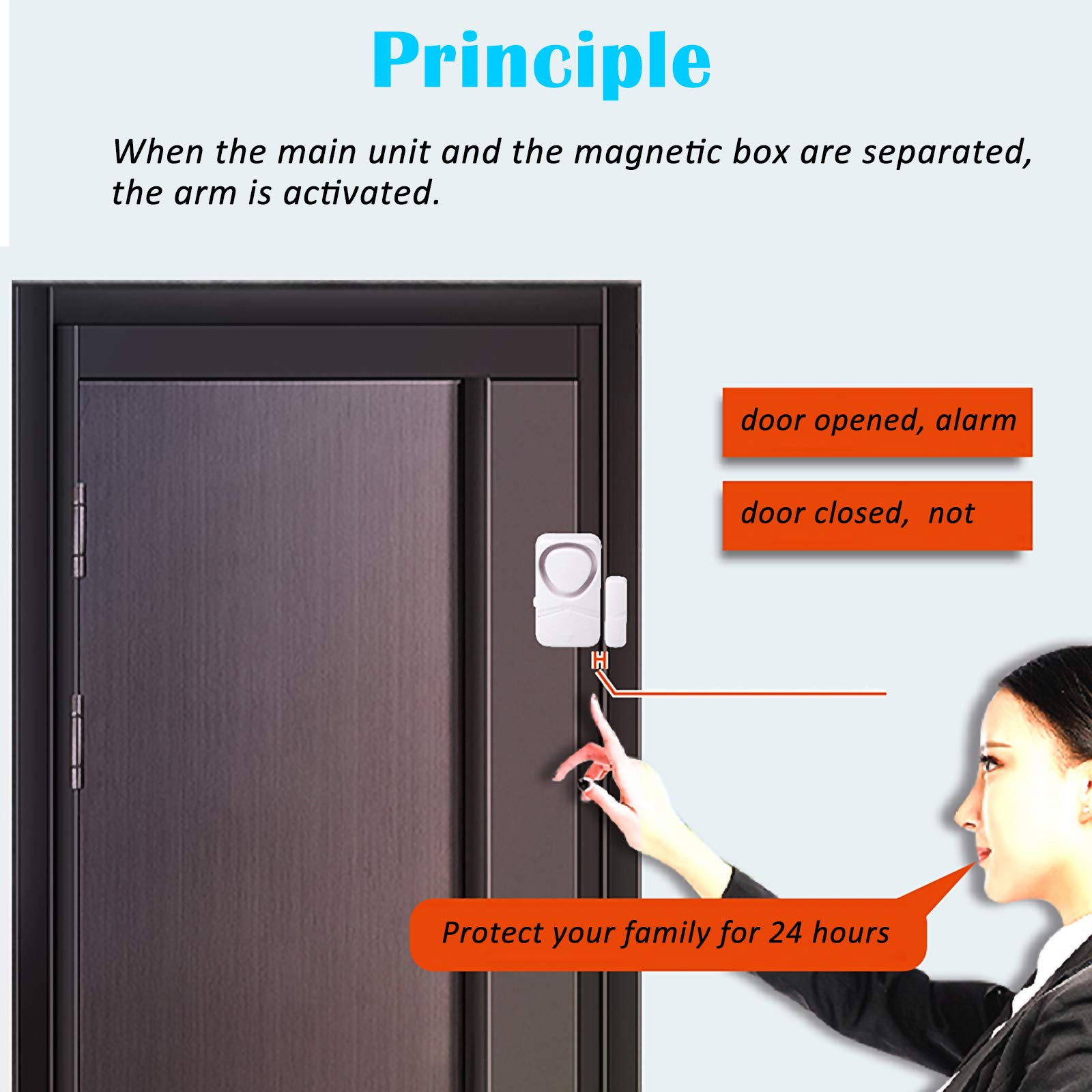Home Security Door Alarm - 110dB Magnetic Window Sensor for Kids Safety & Pool Protection (2 Pack) - Ideal for Doors, Windows, and Childproofing