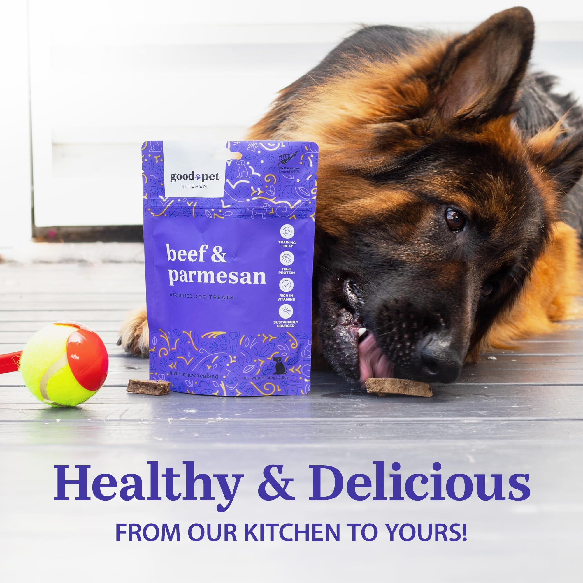 Natural Air-Dried Dog Treats - Grain Free Beef & Parmesan (2.8oz) for Training & Snacks