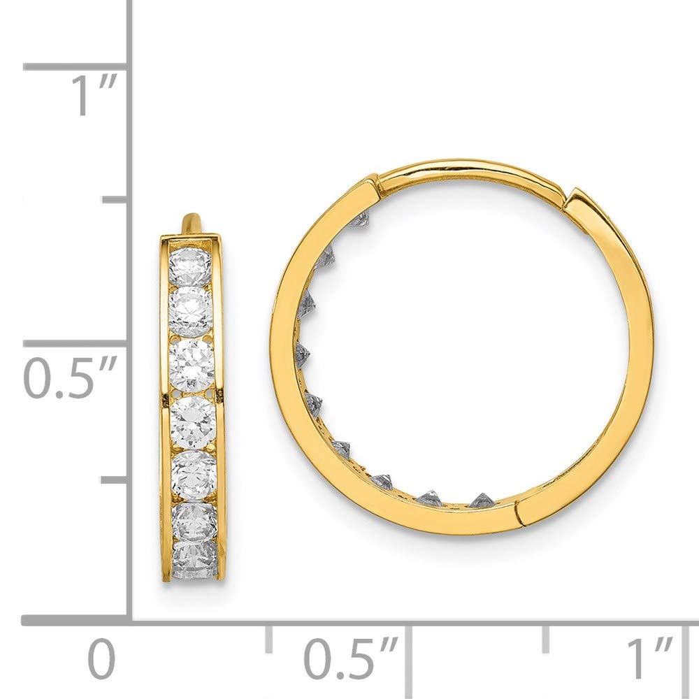 14K Gold CZ Hoop Earrings for Women - Elegant Gift for Her | Party & Wedding Jewelry