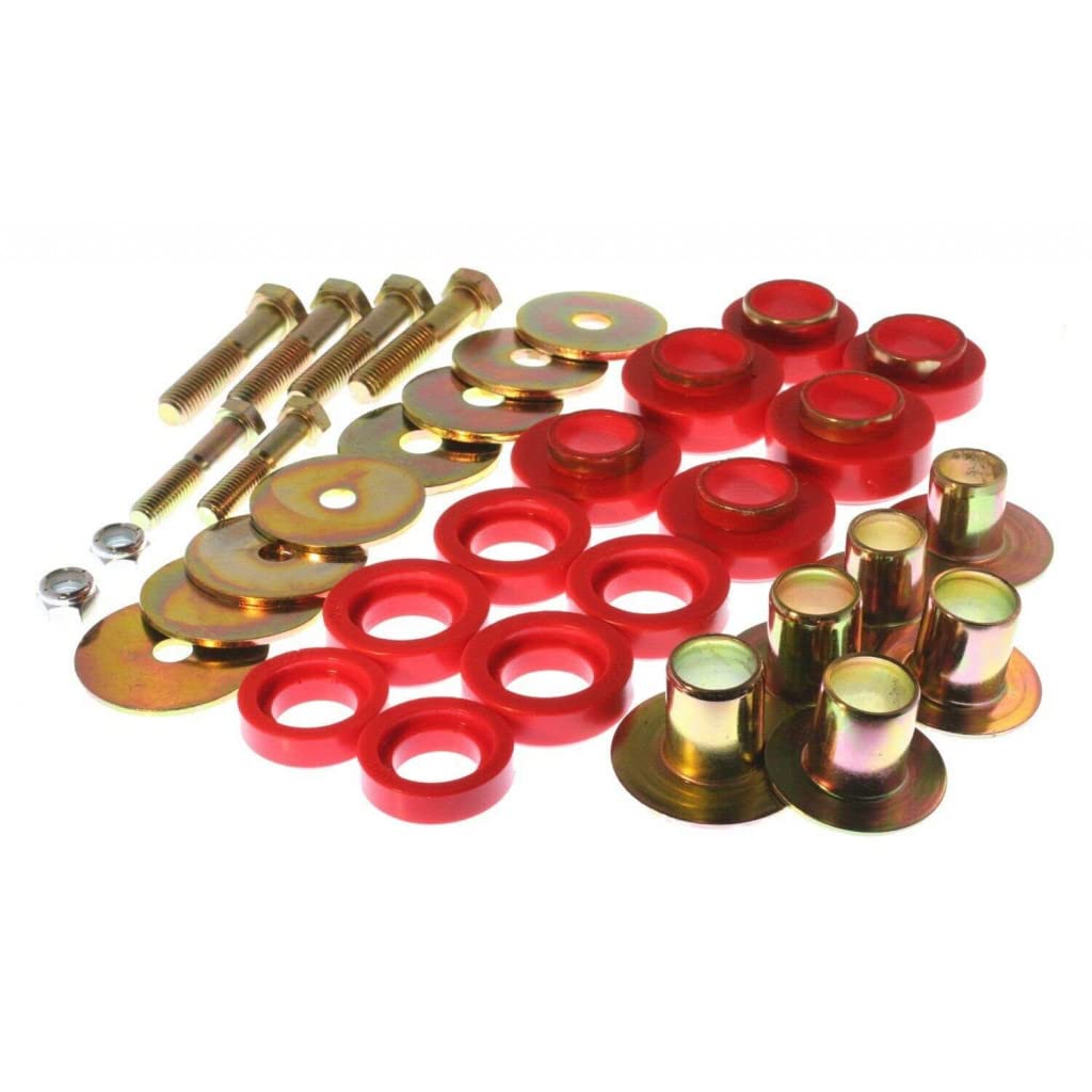 Energy Suspension Body Mount Kit for Chevy Nova 1969-1974 - Red Polyurethane Bushings (3.4142R) | Improved Ride Comfort & Vibration Reduction | Perfect for Classic Car Restoration & Performance Upgrades