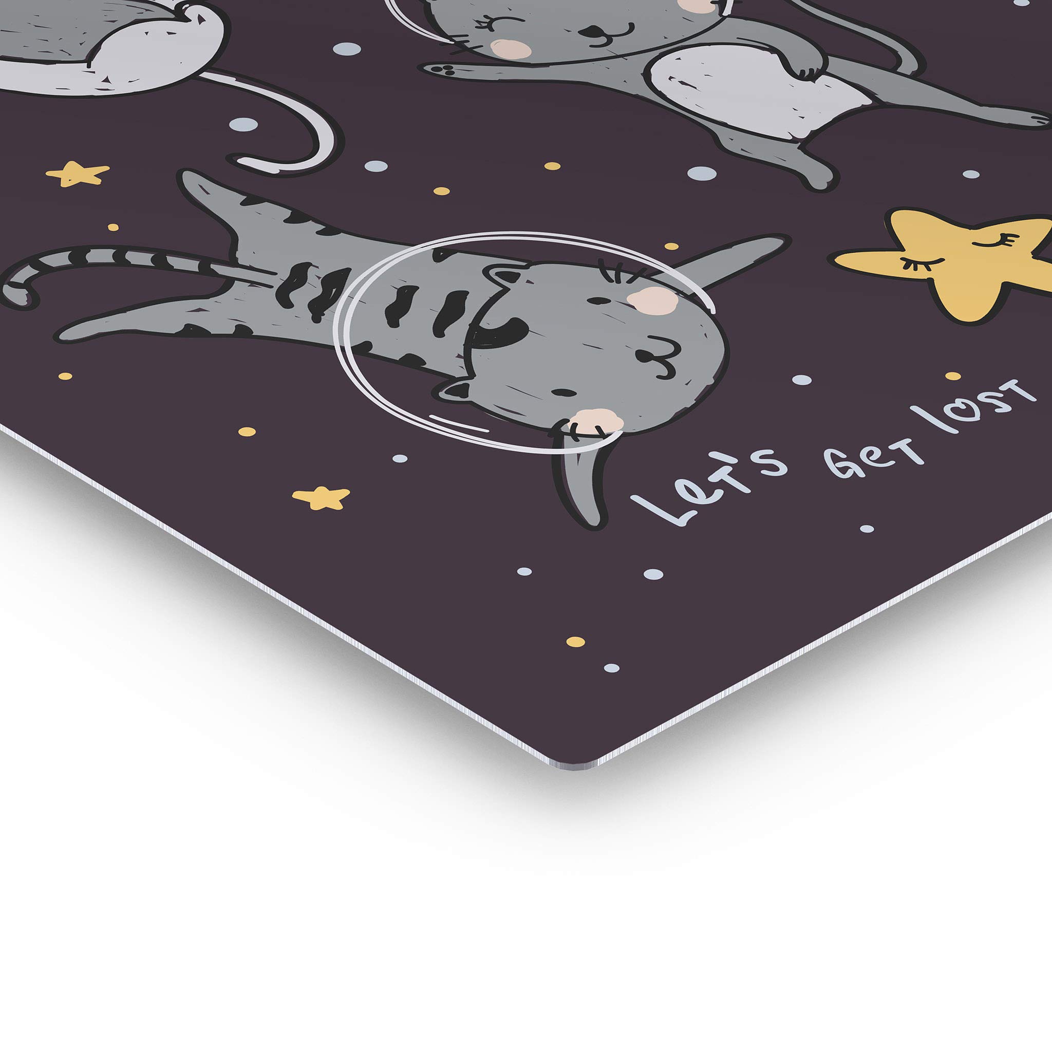 Astronaut Cats in Space Metal Wall Art - 12x8 Inch Kids Room Decor, Nursery Decor, Baby Room Wall Art | Unique Space-Themed Home Decor for Children's Bedroom & Playroom | Made in USA