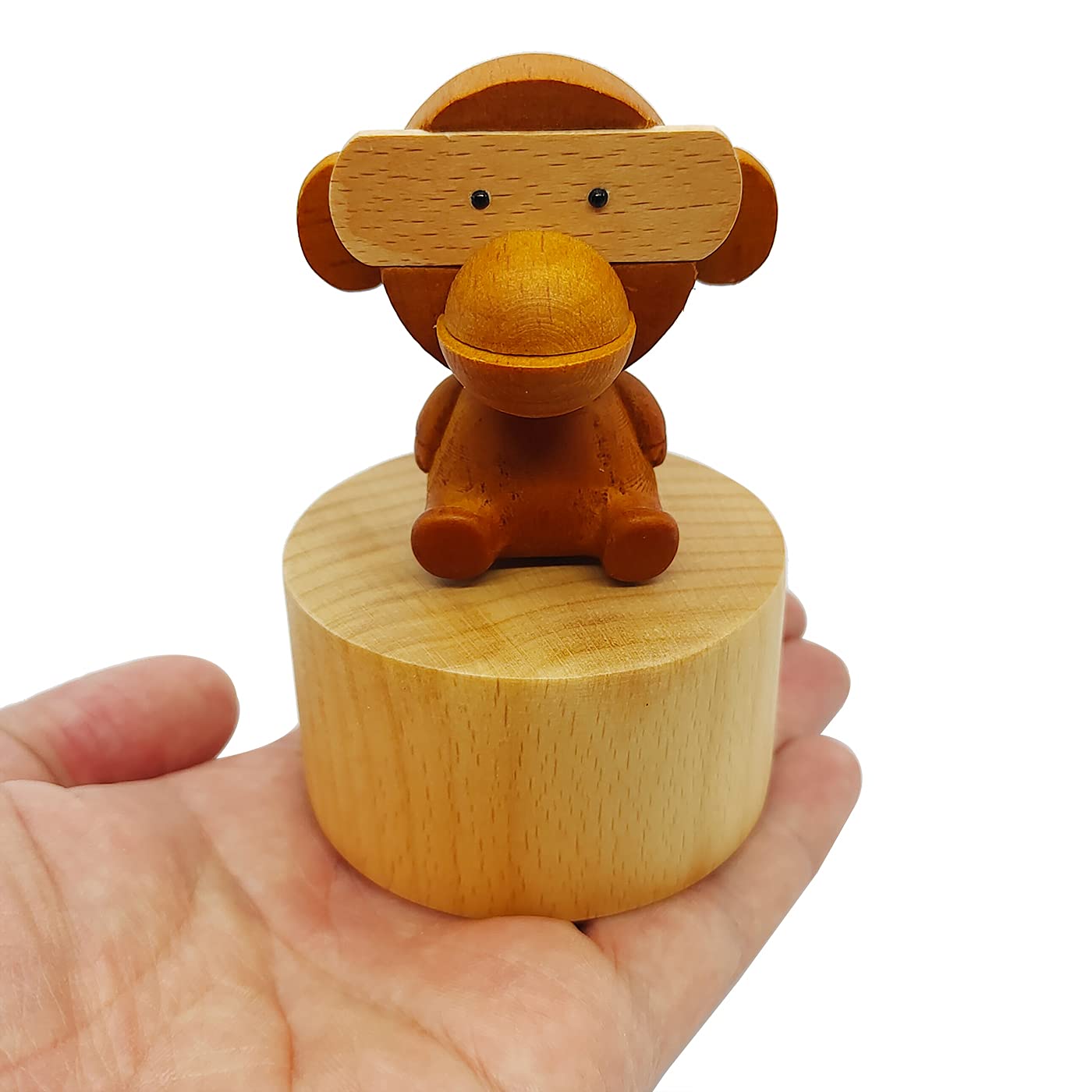 LILYXIN Cute Little Orangutan Mini Music Box - Wooden Mechanical Music Box with Cartoon Animals, Perfect Singing Gift for Boys, Girls & Kids - Birthday, Christmas, Baby Shower, Nursery Decor, Valentine's Day Present