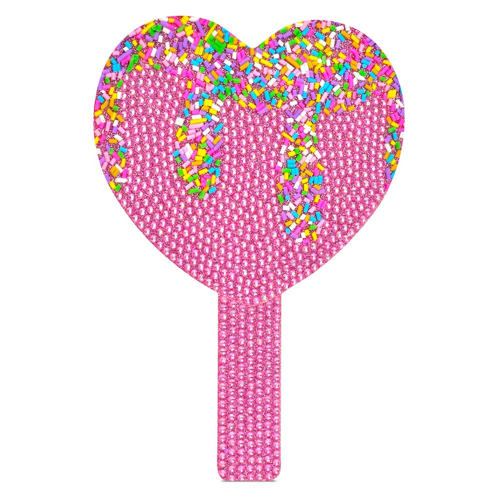 Iscream Sprinkle Sparkle Mirror - Decorative Vanity Mirror with Glitter Accents for Bedroom & Makeup Station | Perfect for Girls Room Decor, Bridal Dressing Table & Photo Booth Backdrop