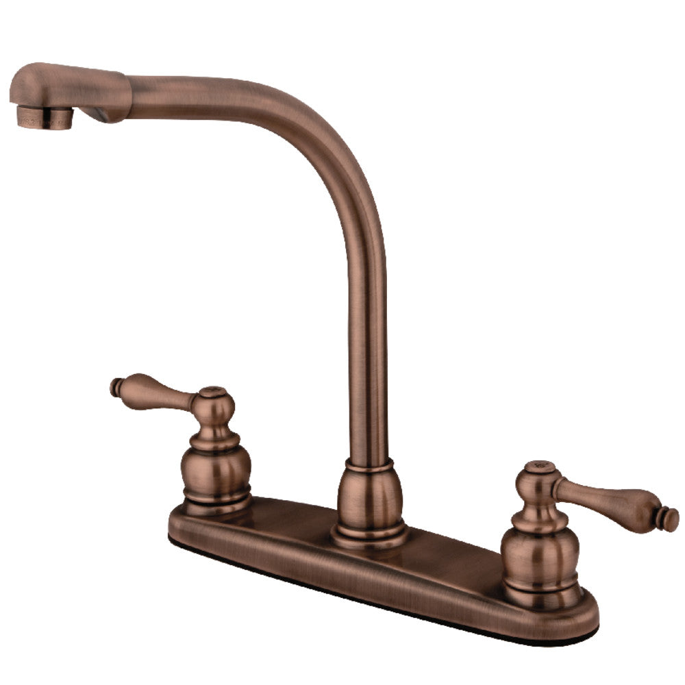 Kingston Brass KB716ALLS Victorian Centerset Kitchen Faucet - Single Handle Pull-Down Sprayer, Oil Rubbed Bronze Finish for Modern Farmhouse & Traditional Kitchens