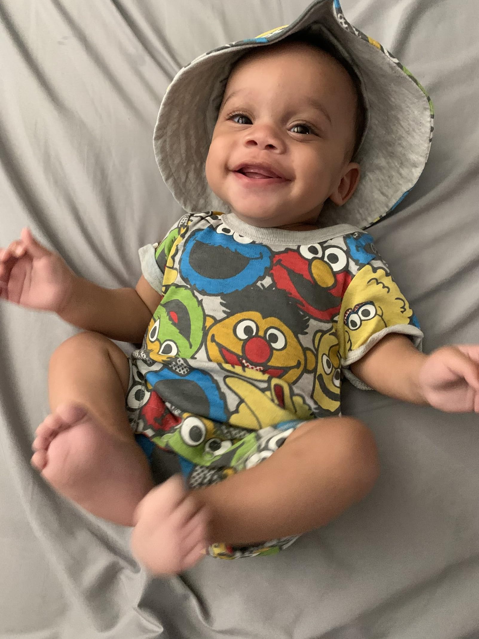 Sesame Street Elmo Cookie Monster Big Bird Romper & Sun Hat Set for Newborn to Toddler - Perfect for Playtime, Photo Shoots & Outdoor Adventures