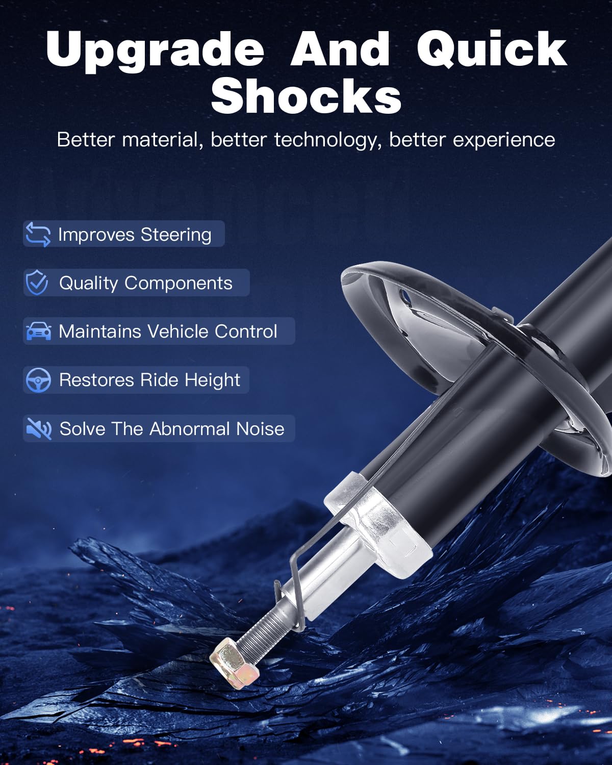 ECCPP Struts Shock Absorbers Replacement Kit - Spring & Shock Assembly for 2002-2007 Saturn Vue (4-Pack) | Front/Rear Suspension Upgrade for Smoother Ride & Better Handling