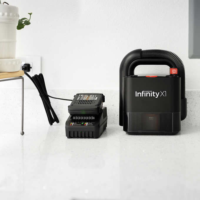 Infinity X1 20V Cordless Car Vacuum Cleaner - Powerful Handheld Auto Vacuum for Car Detailing, Home & Office Use - Quick Clean Pet Hair, Dust & Debris from Cars, Furniture & Tight Spaces