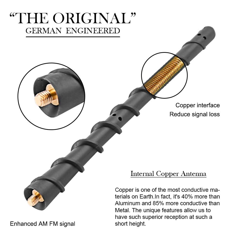 7 Inch Short Antenna Replacement for Mini Cooper 2002-2024 | Radio Antenna Mast Accessory | Perfect for Enhanced FM/AM Reception & Stylish Car Upgrades