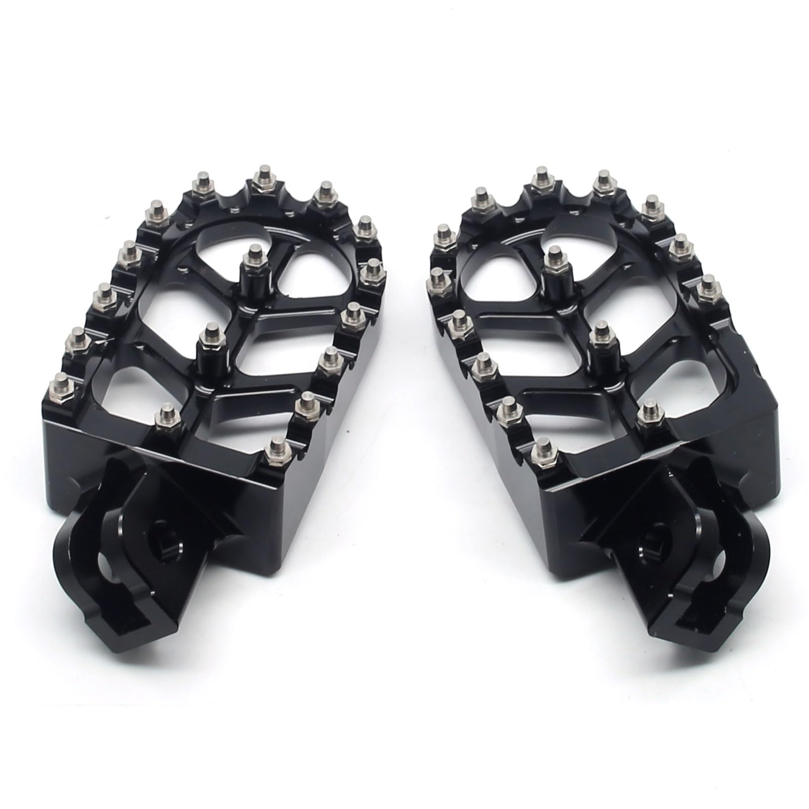 MZS CNC Black Motorcycle Foot Pegs - Front Motocross Footrest Pedal for Honda GROM (2014-2025), Monkey (2019-2025), Dax 125 (2025) | Durable MX Riding Accessories for Off-Road Adventures & Urban Commuting