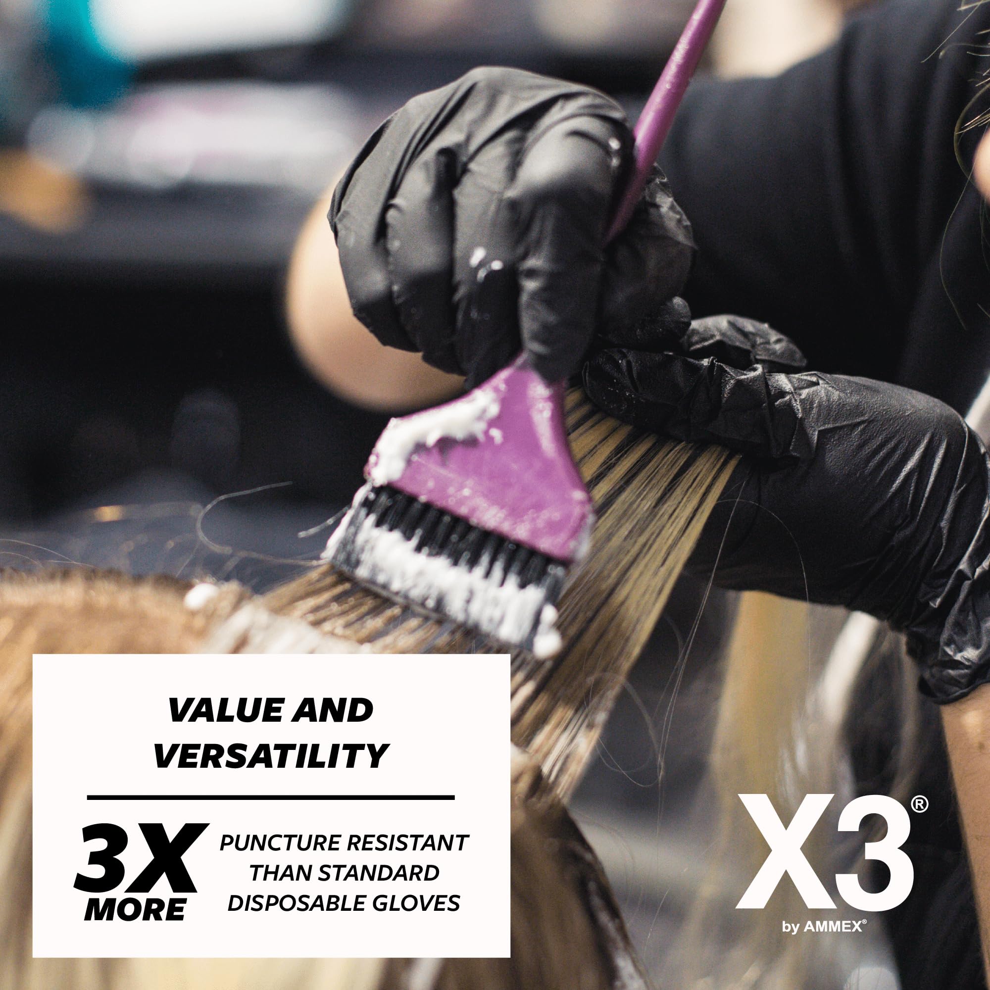 X3 Black Nitrile Disposable Industrial-Grade Gloves 3 Mil - Latex Free, Powder Free, Food Safe, Non-Sterile, Textured Grip - Perfect for Food Handling, Medical Use, Cleaning & Industrial Work