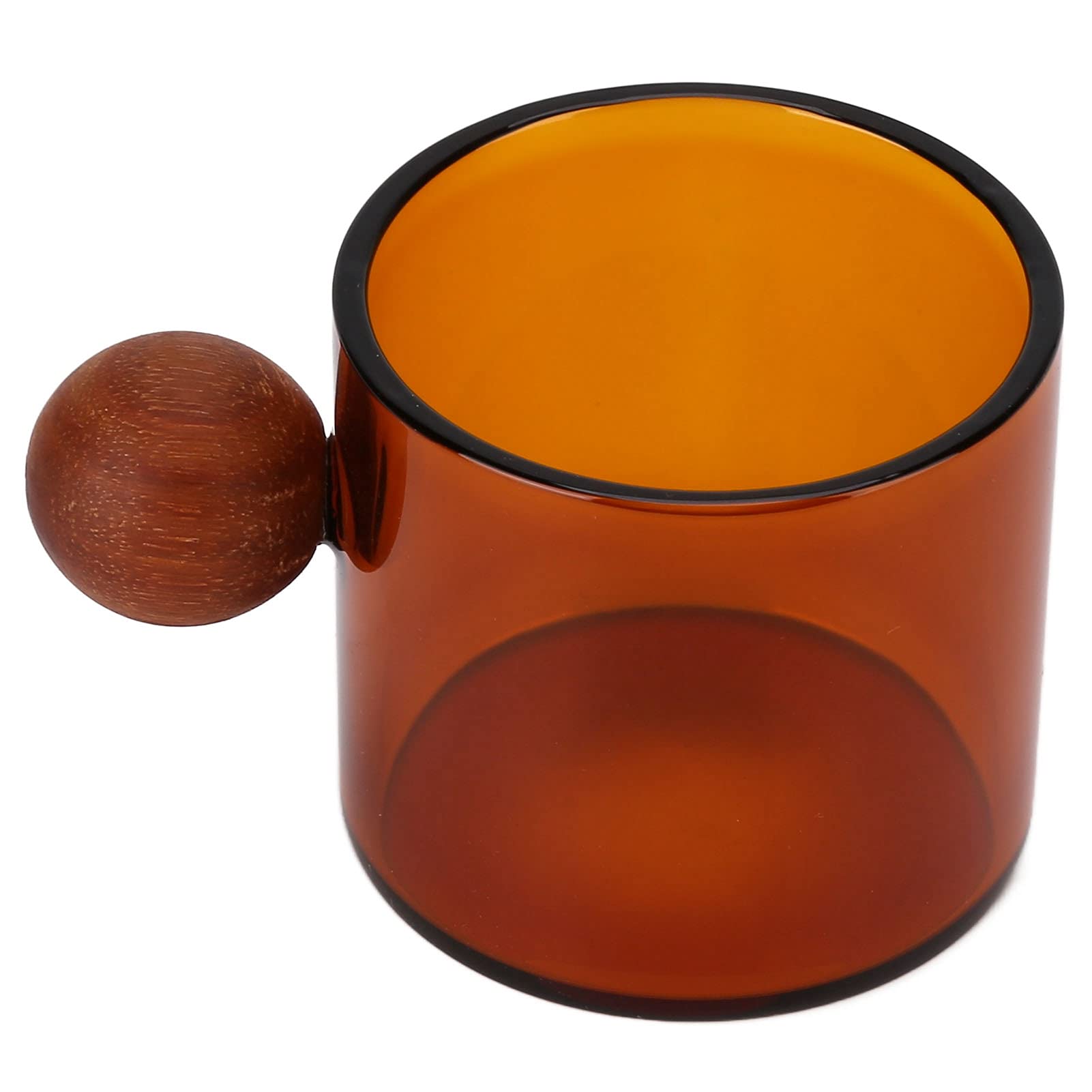 Heat-Resistant Clear Glass Coffee Mug with Comfortable Grip - Smooth & Round Design for Office, Bar, Party or Home Use (Brown)
