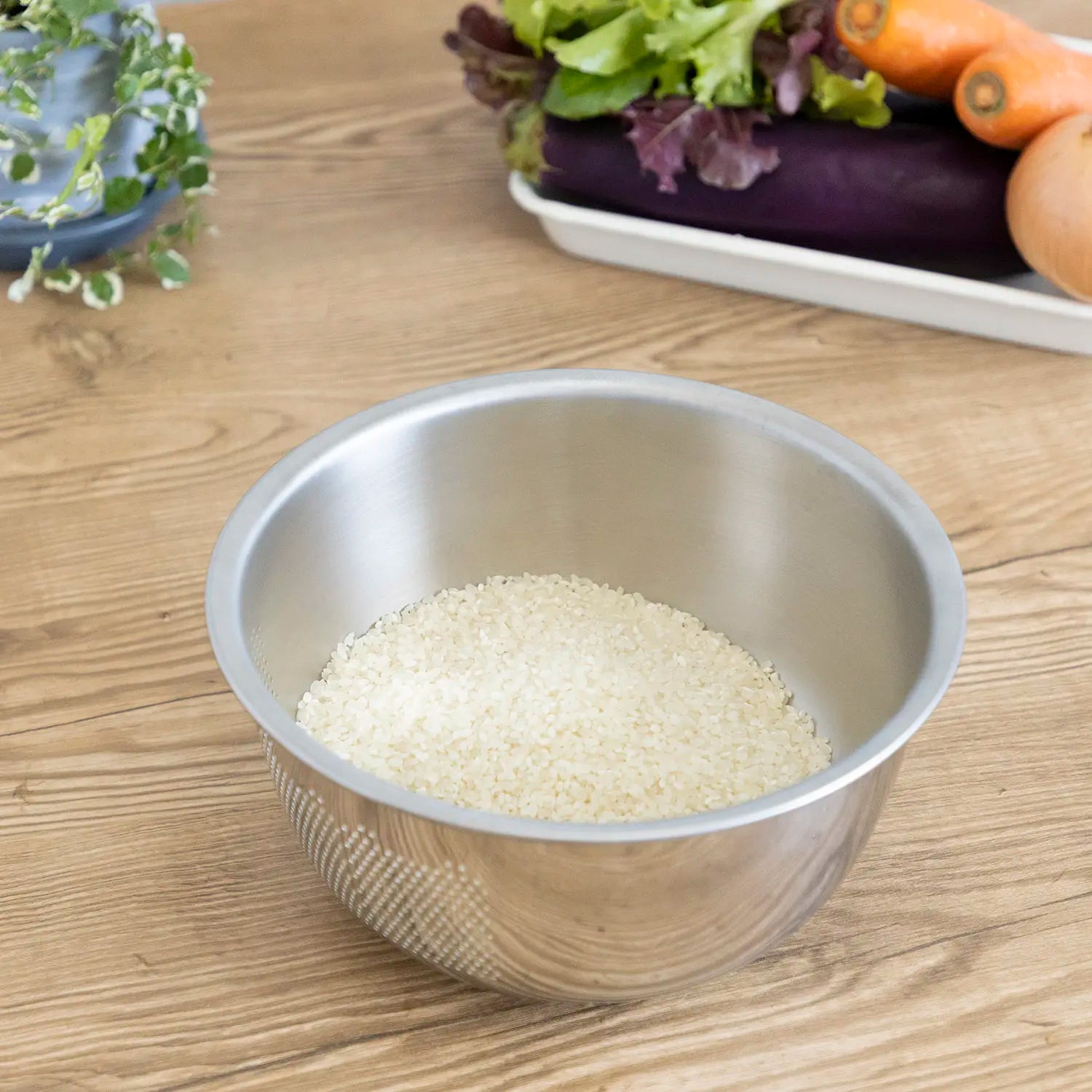 Premium Fujii Stainless Steel 3-Way Rice Washing Bowl with Perforated Strainer - 8.5 Inch Kitchen Essential for Perfect Sushi Rice, Rice Cooking & Grain Rinsing