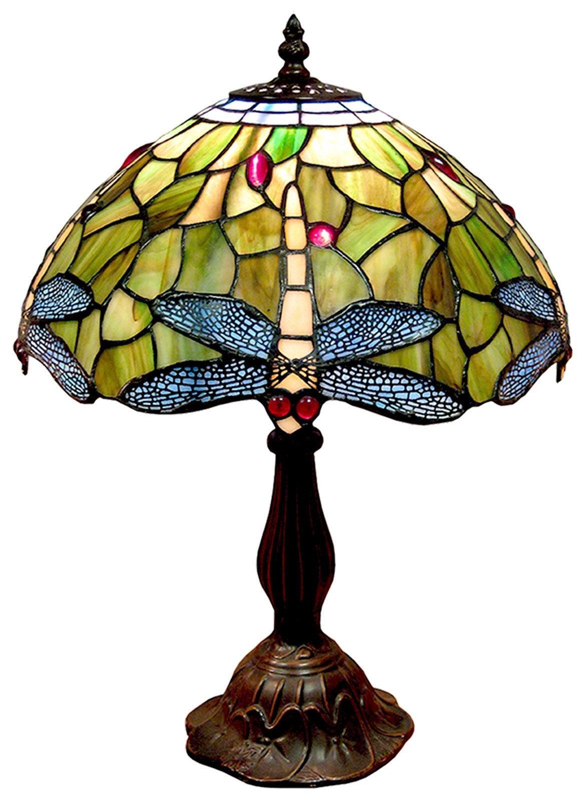 Elegant Tiffany Style Dragonfly Table Lamp - Medium Size for Living Room, Bedroom & Office Decor