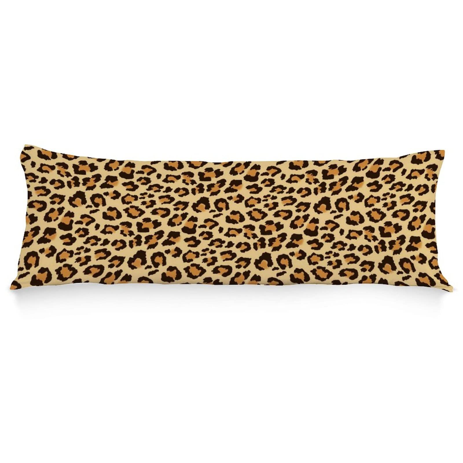 Leopard Print Body Pillow Cover 20x54 Inch - Soft Cooling Polyester Pillowcase with Hidden Zipper for Adults & Pregnancy Support - Perfect for Bedroom Decor, Maternity Comfort & Nap Time Relaxation