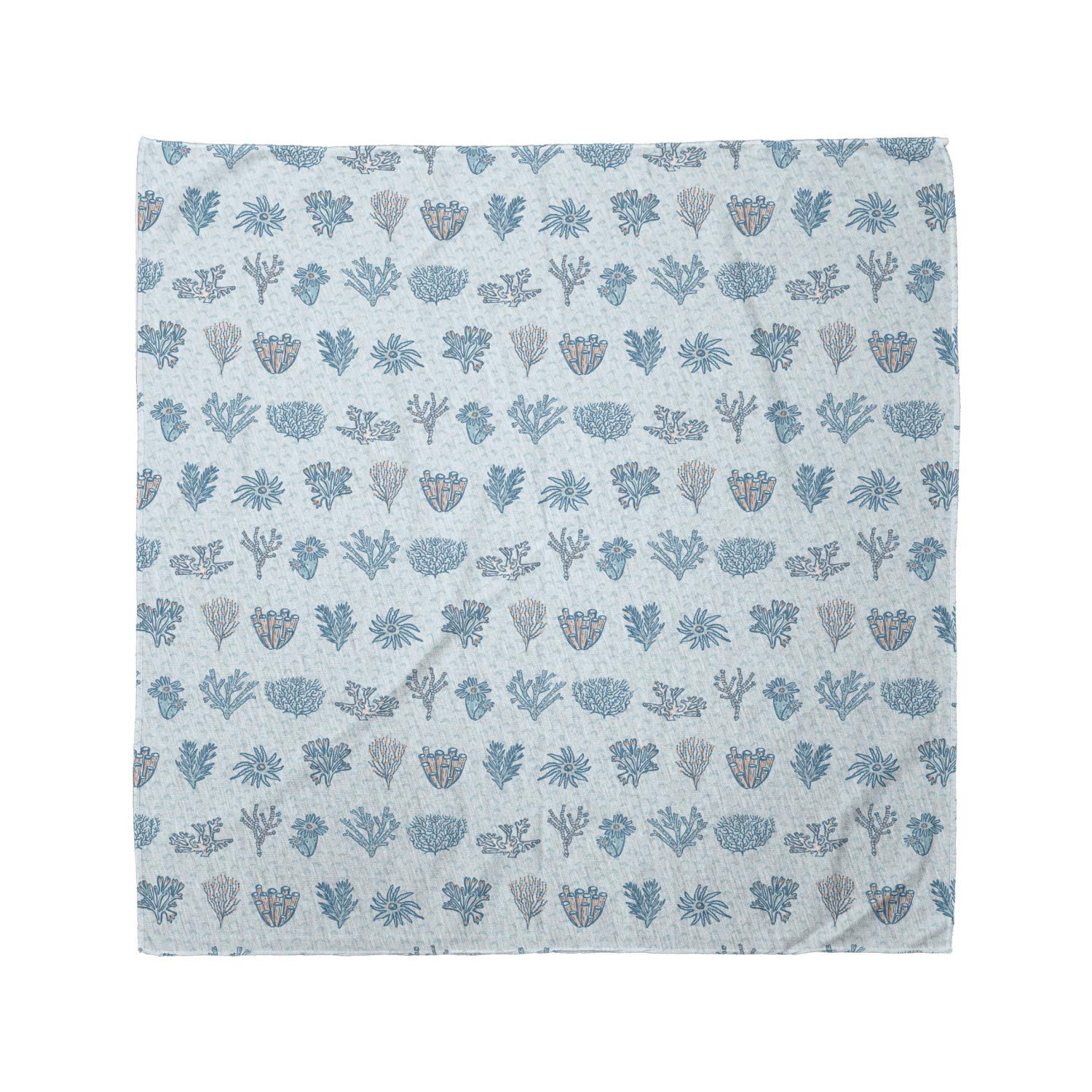 Ambesonne Nautical Bandana - Ocean Coral & Seaweed Print Unisex Head Scarf & Neck Tie for Men Women - Perfect for Beach, Boating, Outdoor Adventures & Fashion Accessories