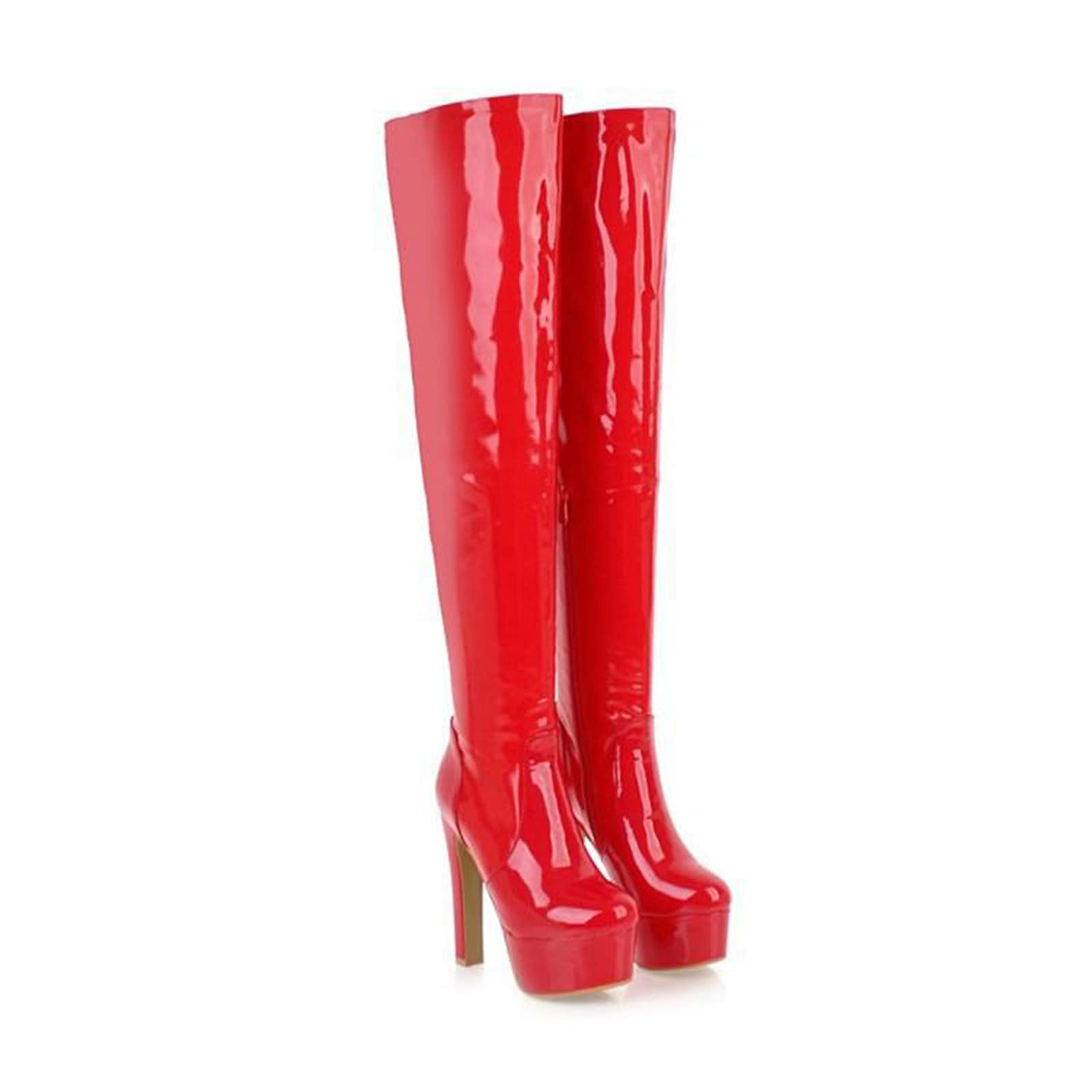 HUANGDAN Women's Over The Knee Boots - Sexy Thigh High Stiletto Heels with Round Toe & Platform for Christmas Party, Evening Wear & Night Out Outfits | Perfect for Holiday Events, Club Nights & Winter Fashion