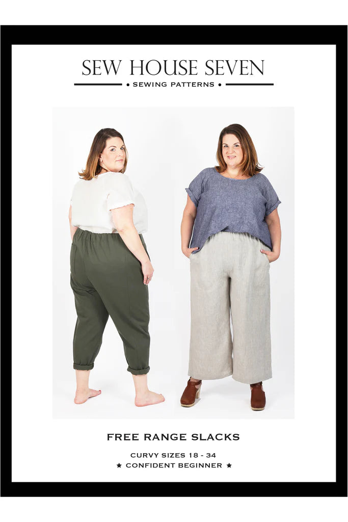 Free Range Slacks Pattern - Sizes 18-34 | Comfortable & Stylish Casual Pants for Work & Everyday Wear