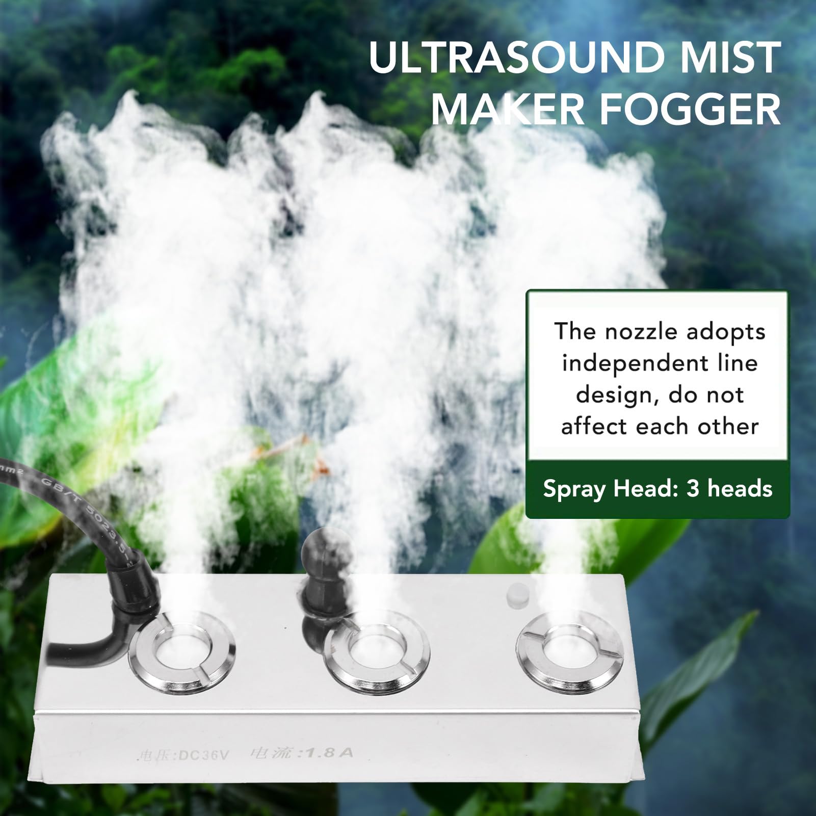 120W Ultrasonic Fog Maker with Auto Shutoff - IP67 Waterproof Pond Fogger for Greenhouse, Rockery, Lawn & Halloween Decorations | 3-Pack Mist Makers with US Plug for Indoor/Outdoor Use