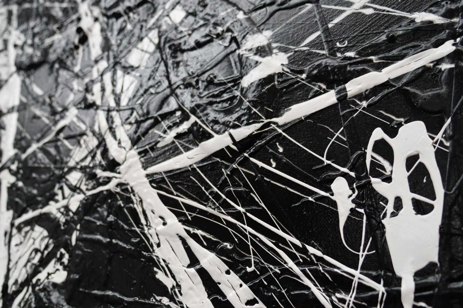240cm x 120cm Black White Textured Abstract Wall Art Painting - Modern Home Decor for Living Room, Bedroom & Office | Brain Freezer Collection