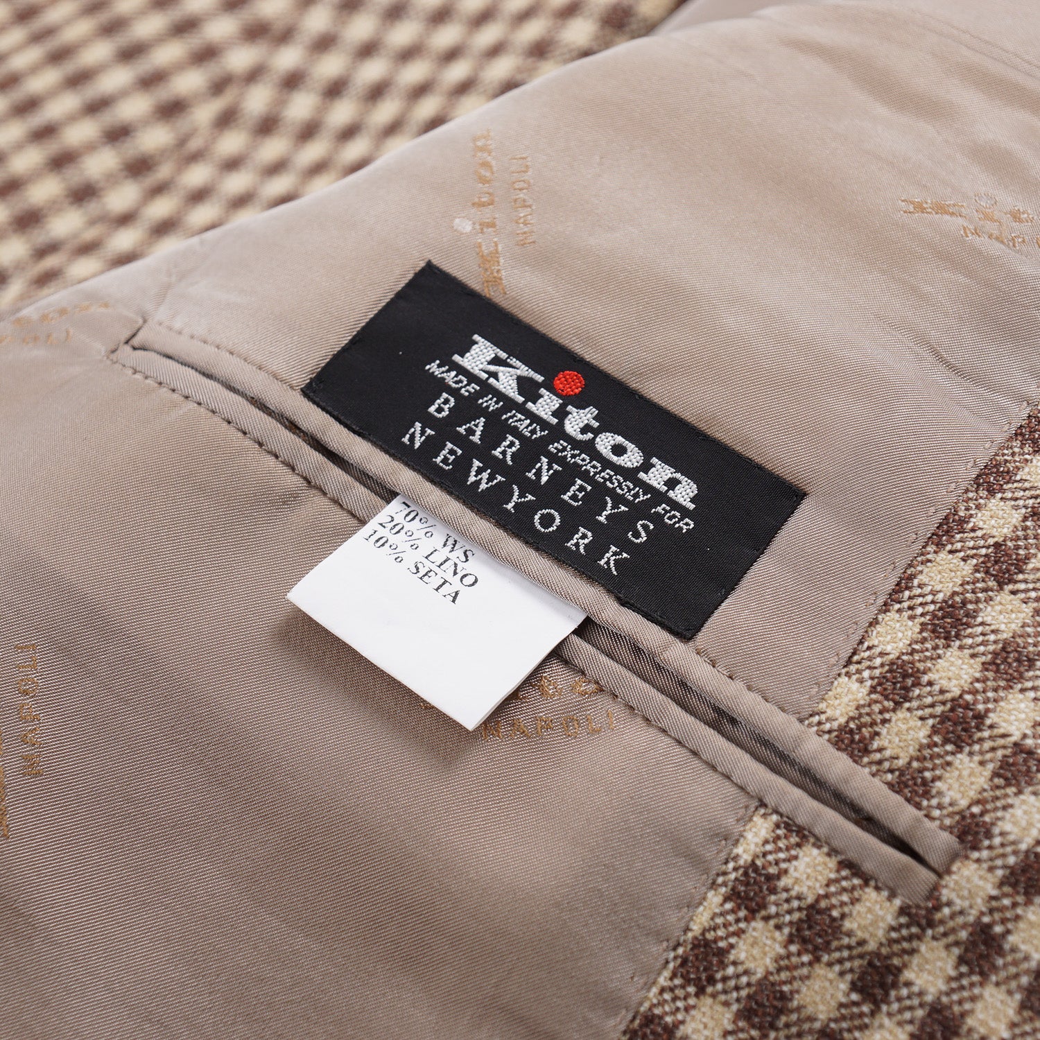 Premium Kiton Layered Check Cashmere Linen Silk Sport Coat for Men - Elegant Business & Formal Wear for Office, Weddings & Special Occasions