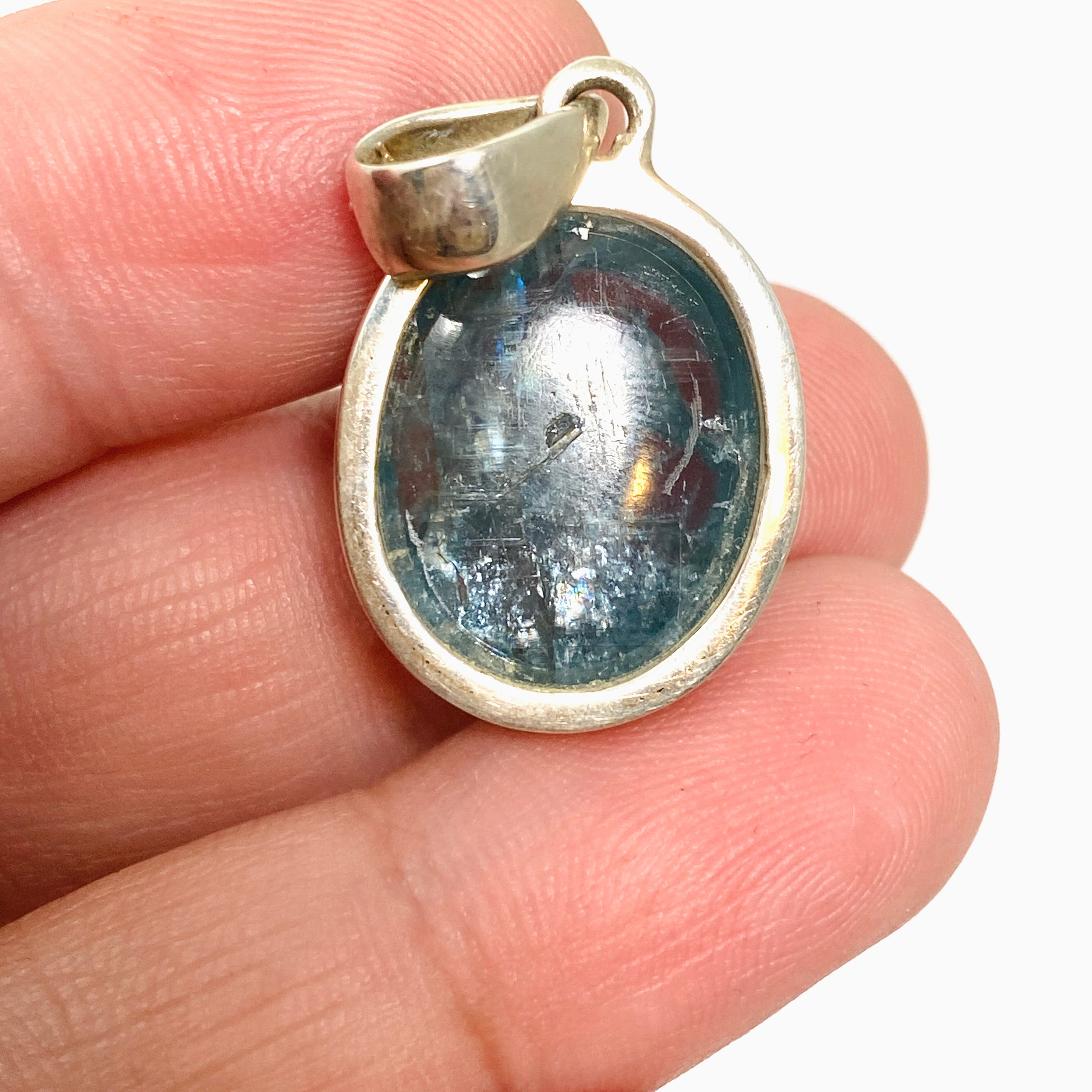Natural Blue Green Kyanite Oval Cabochon Pendant Necklace - Handmade Gemstone Jewelry for Women - Perfect for Meditation, Healing & Spiritual Energy Work