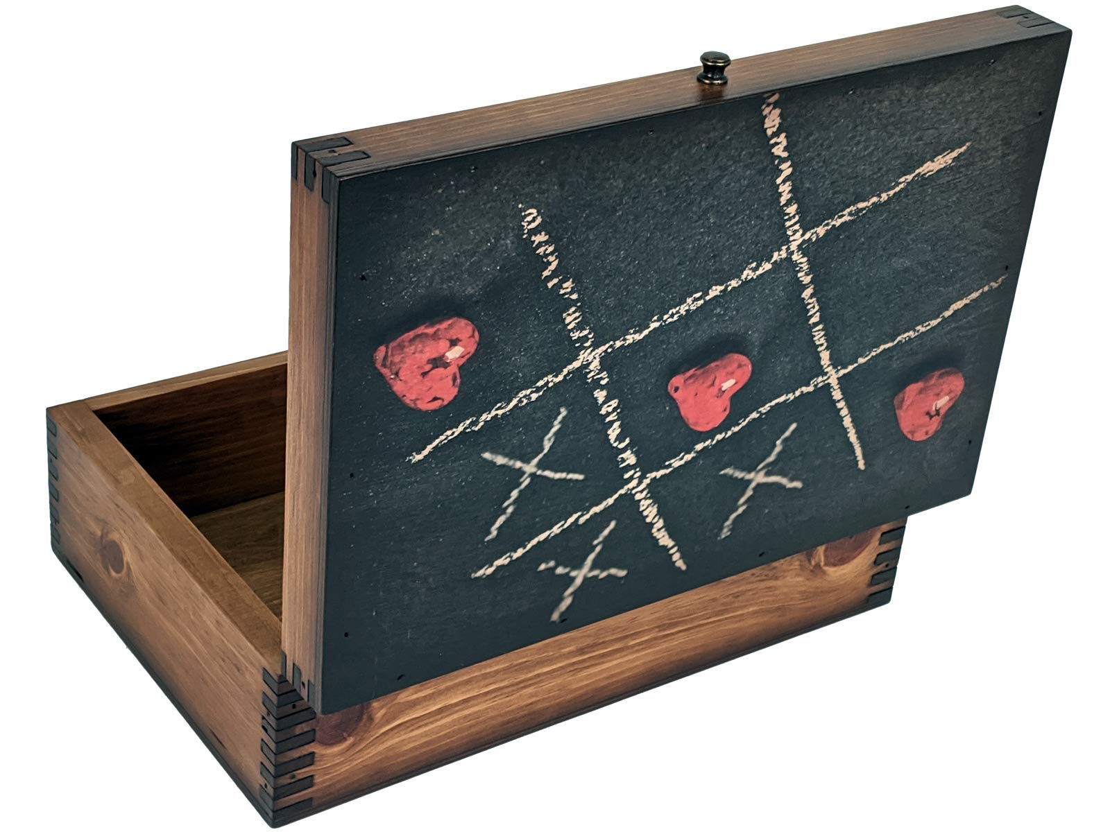 Tic Tac Love Memory Box - Heart-Shaped Keepsake Box for Couples, Wedding, Anniversary, Valentine's Day Gifts - Perfect for Storing Love Notes, Photos & Jewelry