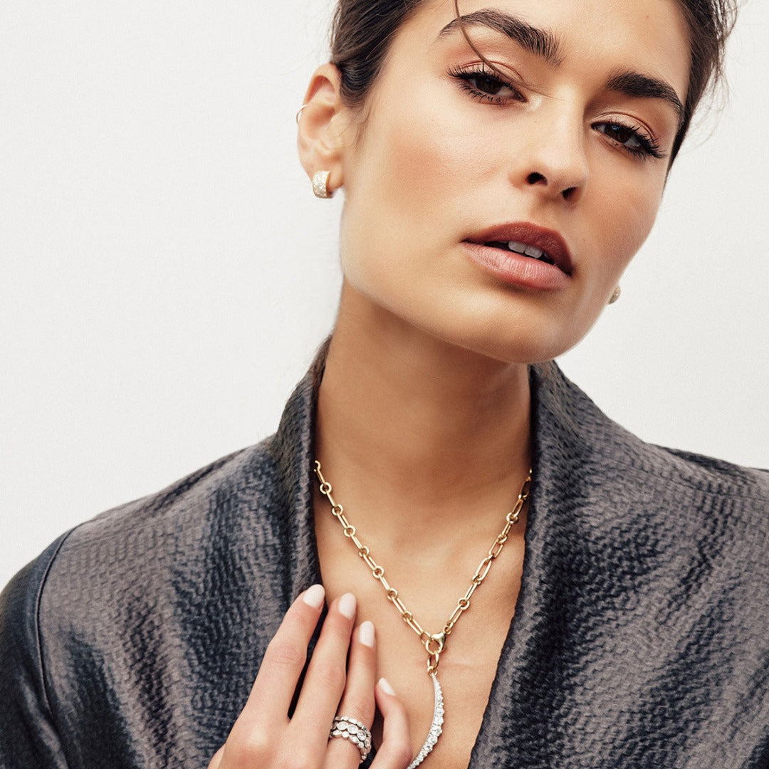 Single Stone Lo Chain Necklace - Elegant 14K Gold Dainty Pendant Jewelry for Women | Perfect for Date Night, Weddings & Everyday Wear