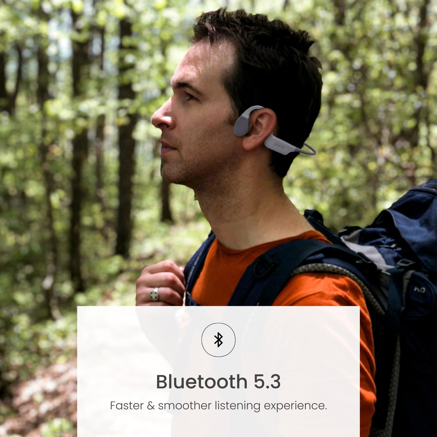 Puro Sound Labs PuroFree Open-Ear Bone Conduction Bluetooth 5.3 Headphones - Sweatproof Wireless Sport Earbuds with Built-in Mic for Running, Cycling & Outdoor Activities