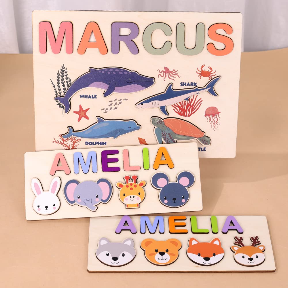Personalized Wooden Name Puzzle for Kids - Custom Butterfly Letter Learning Toy, Montessori Brain Teaser for Toddlers & Preschoolers - Unique Birthday & Christmas Gift Idea, Home Decor for Nursery & Playroom