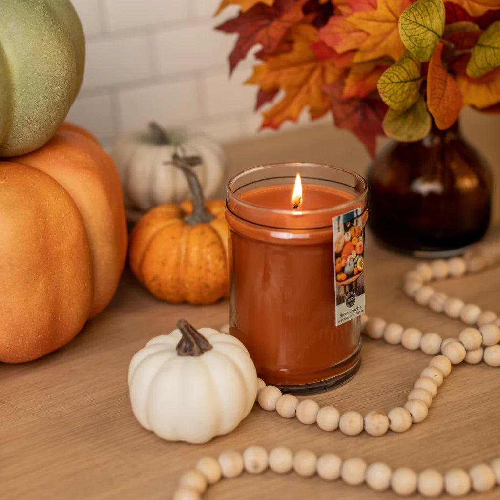 Premium 8oz Harvest Pumpkin Scented Candle - Handmade Soy Wax Candle for Fall Decor, Thanksgiving Centerpiece & Cozy Home Aromatherapy