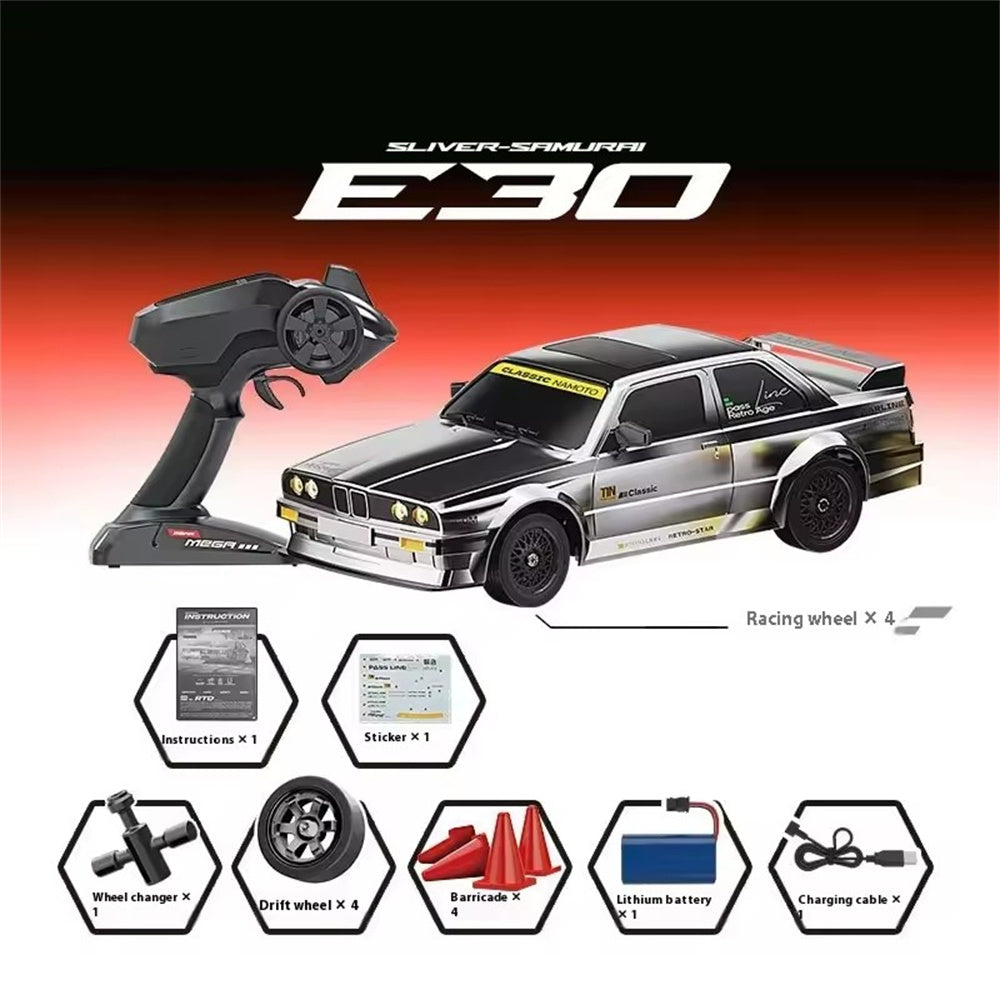 KAMTOM DC162A 1/16 Scale 4WD High-Speed Drift RC Car - 50km/h, ESP Gyro System, LED Headlights - Perfect for Indoor/Outdoor Racing, Drift Practice & RC Hobby Enthusiasts