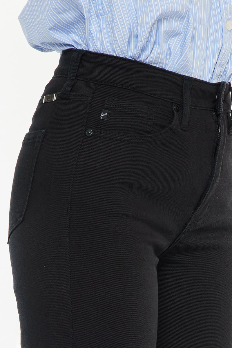 Petite High Rise Bootcut Jeans with Crystal Embellishments - Trendy Stretch Denim Pants for Women | Perfect for Casual Wear, Office Outfits & Night Out Looks