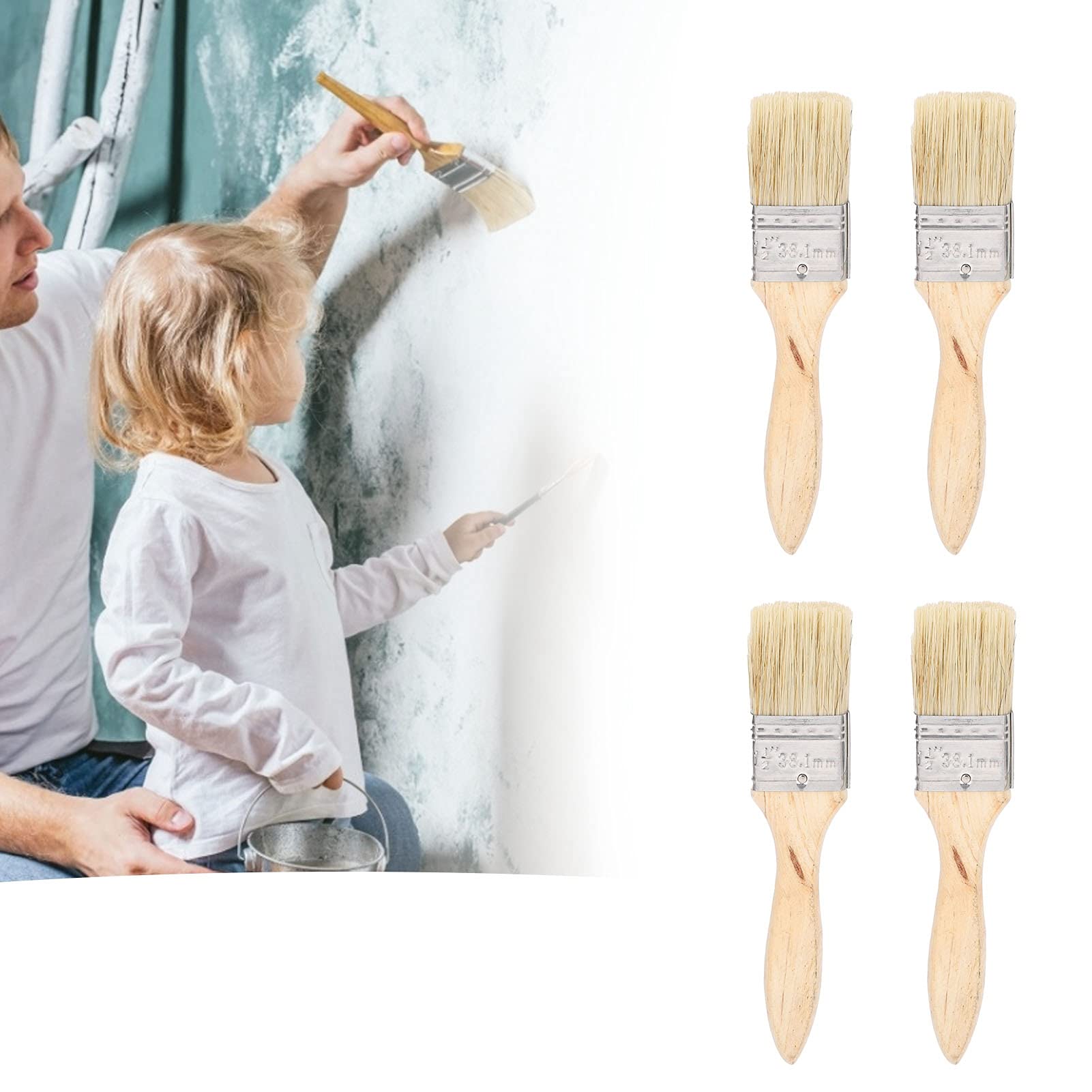 20Pcs 1.5 Inch Premium Paint Brush Set - High Absorption Artist Brushes for Crevice Cleaning, Wall Painting & DIY Crafts - Perfect for Home Decor, Art Projects & Professional Use