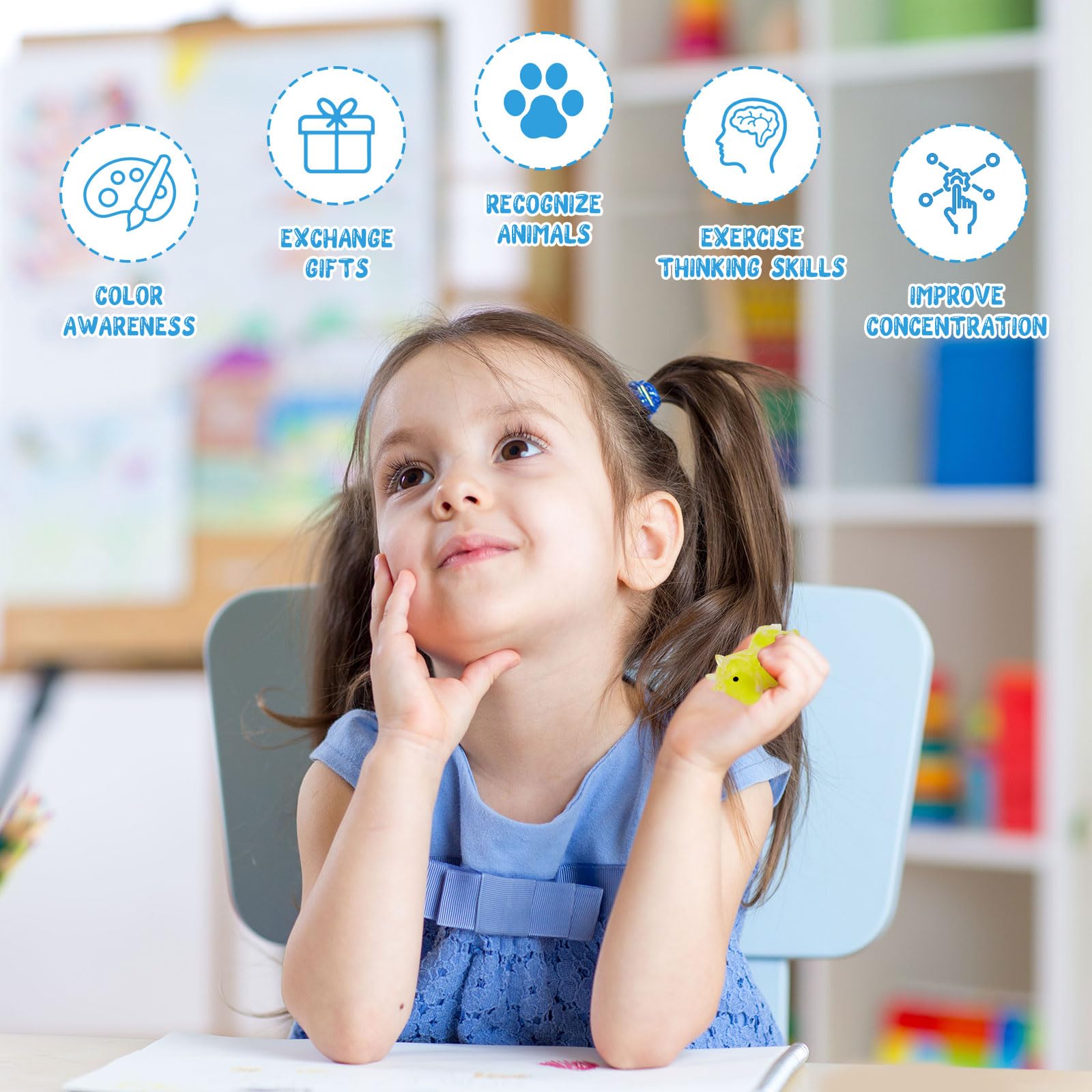 Nuseya 42-Piece Squishy Toys Set - Kawaii Mochi Squishy Fidget Toys, Stress Relief Sensory Toys for Kids with Storage Box, Unique Animal Shapes - Perfect for Birthday Gifts, Party Favors & Anxiety Relief
