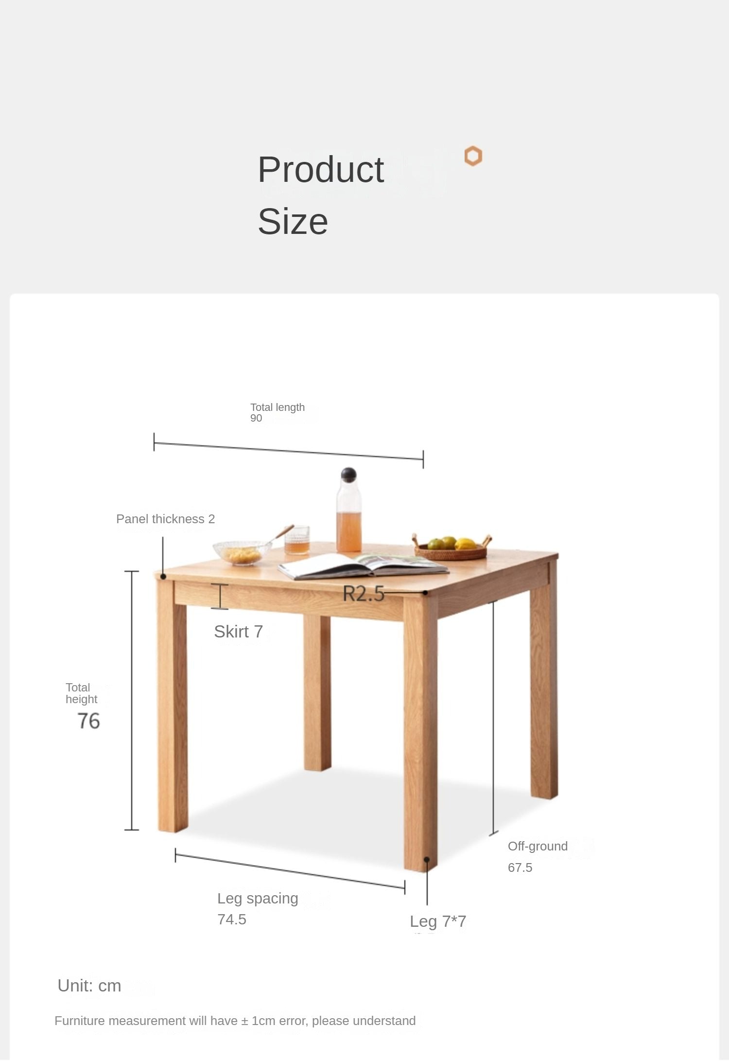 Solid Oak Wood Square Dining Table - Rustic Farmhouse Style for Kitchen, Dining Room & Small Spaces | Durable & Stylish Home Furniture