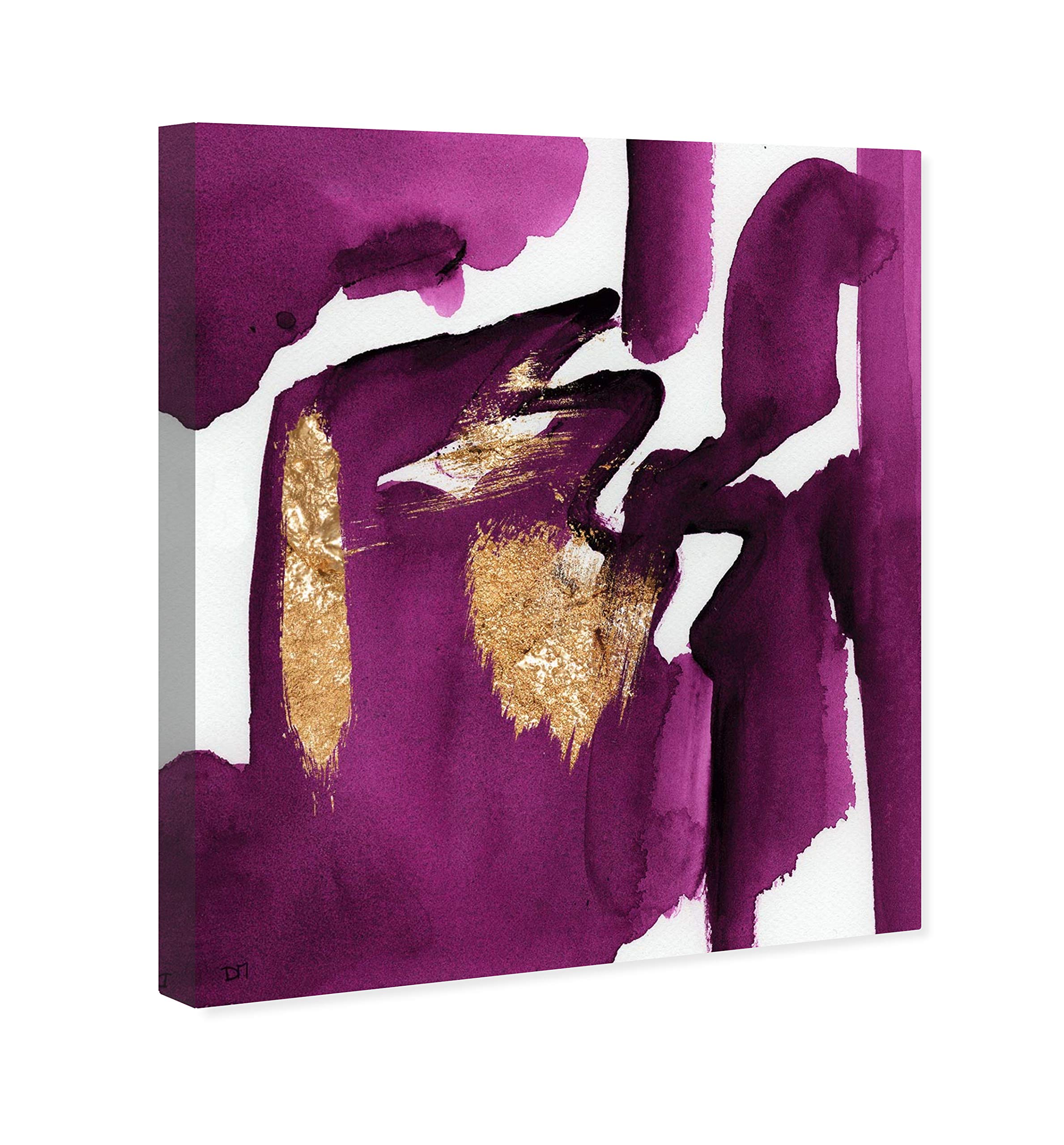Abstract Wall Art Canvas Print 'Magenta Life' - 36x45 Inches Purple & Gold Modern Home Decor | Perfect for Living Room, Bedroom & Office Decoration