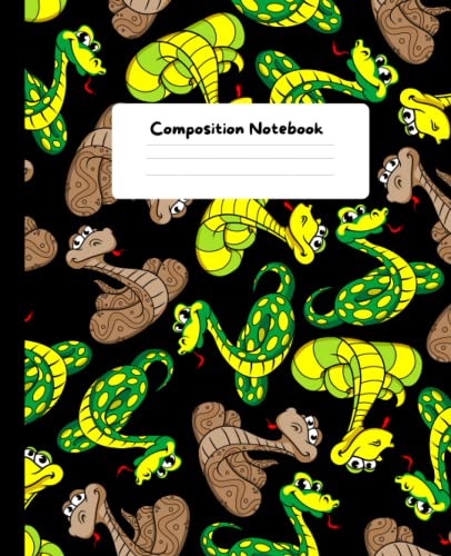 Funny Snake Pattern Composition Notebook - Wide Ruled Journal for School, College & Office | 7.5