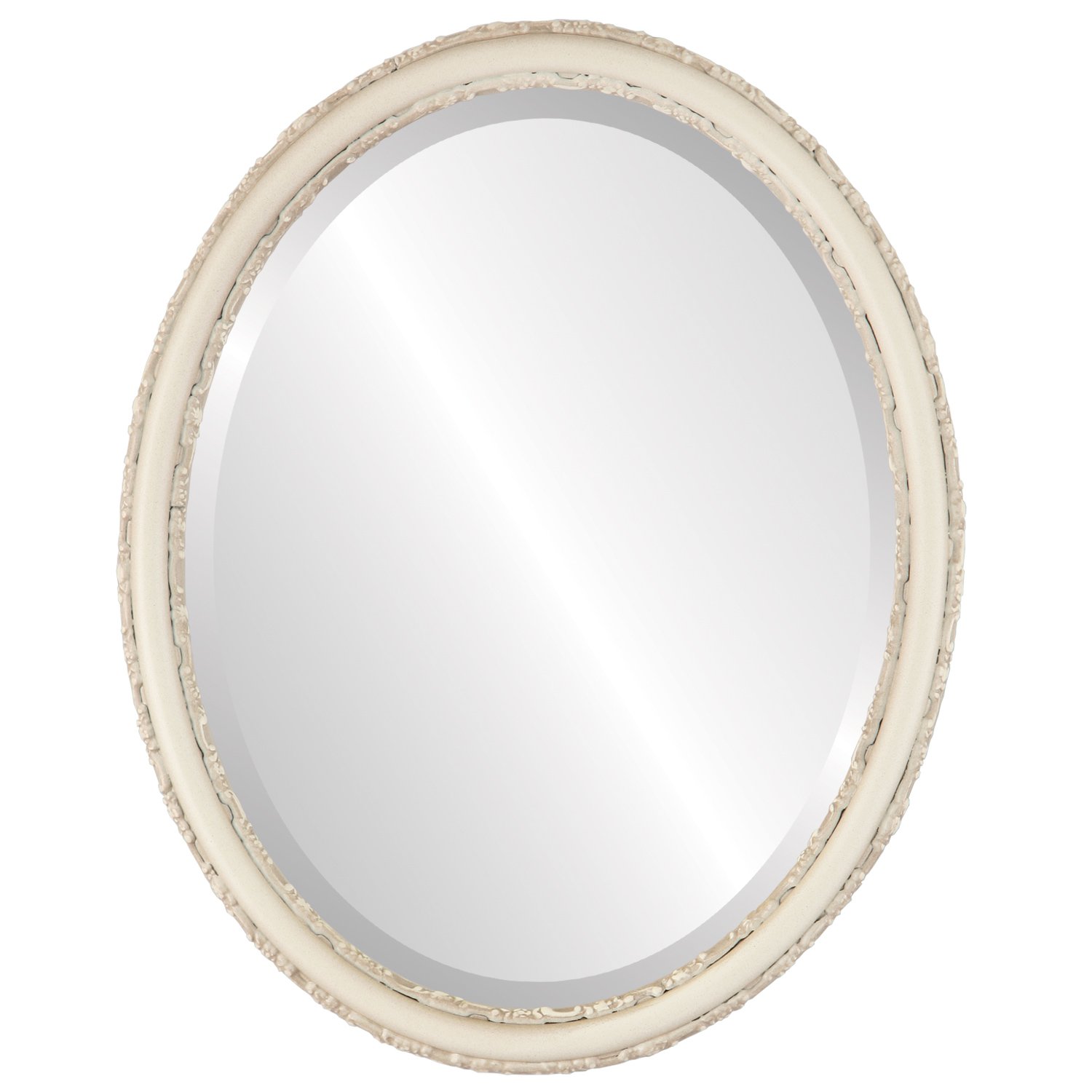 Virginia Style Oval Beveled Wall Mirror - Taupe 20x26 Inches - Elegant Home Decor for Living Room, Bedroom & Entryway