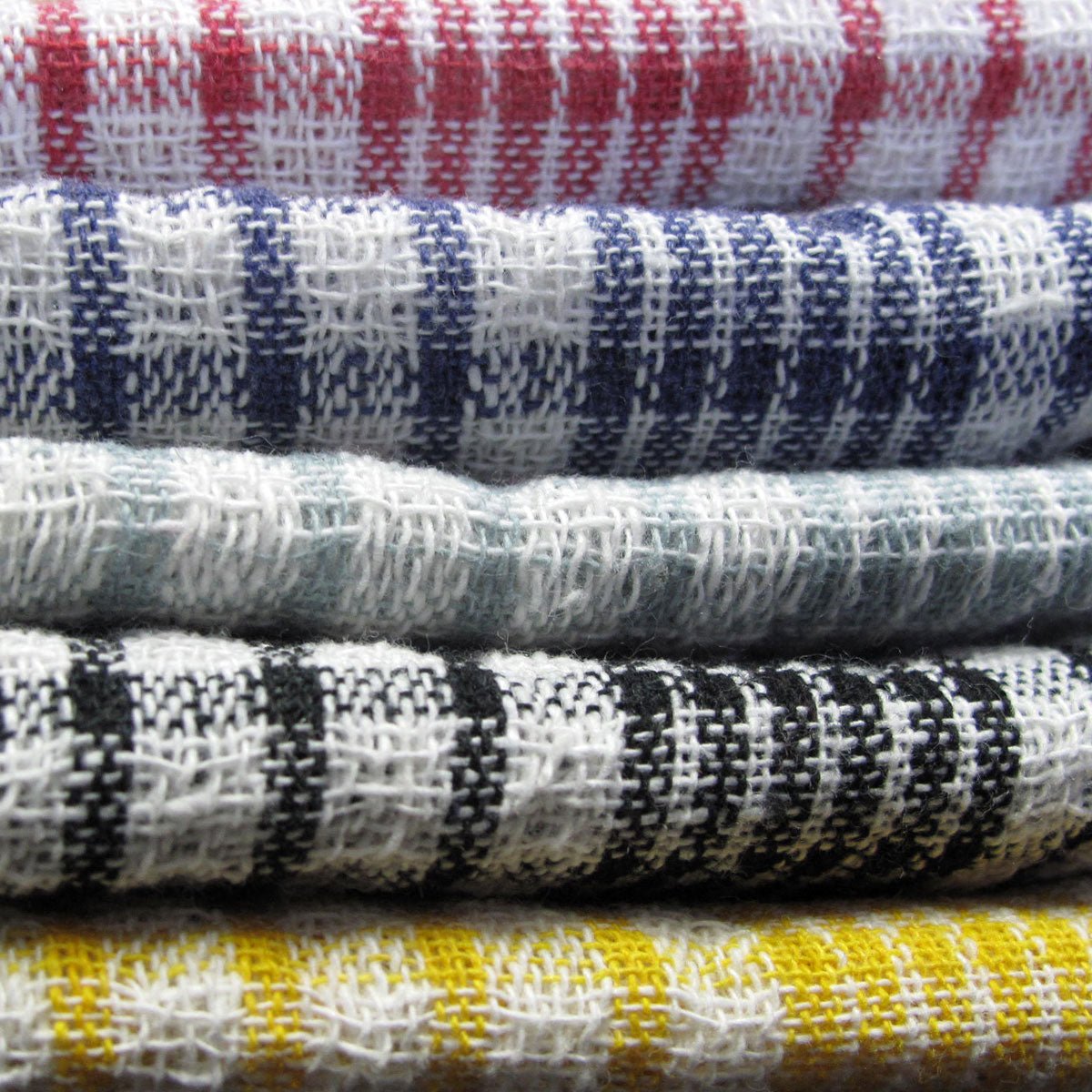 Premium 5-Piece Cotton Checkered Tea Towel Set for Kitchen, Dining & Hotel Use - Soft, Absorbent & Durable Dish Towels for Cleaning & Decor