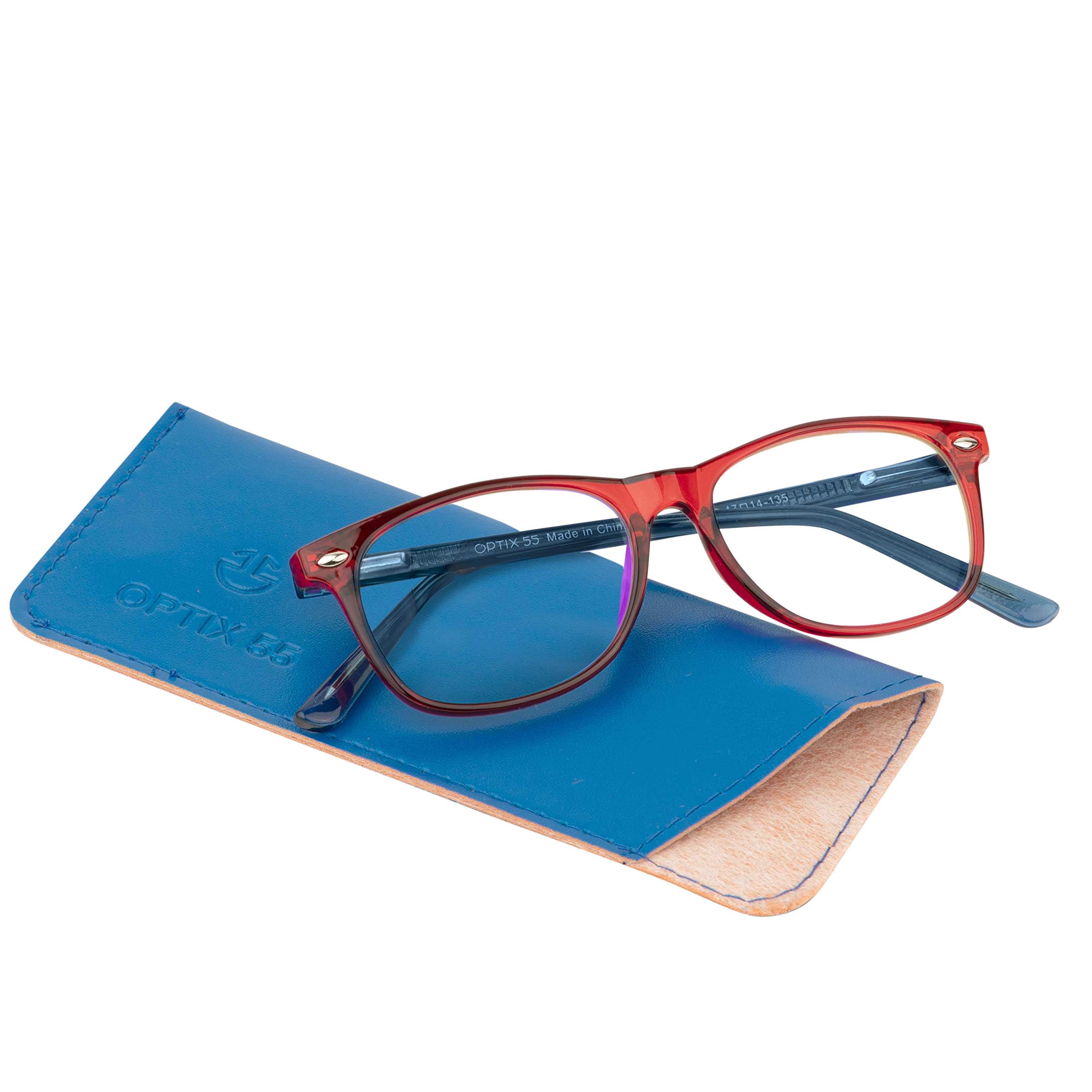 Blue Light Blocking Glasses for Kids (Ages 3-10) - Anti Eyestrain Computer Gaming Glasses with Flexible Red Square Frames | Perfect for Online Learning, Video Games & Screen Time Protection