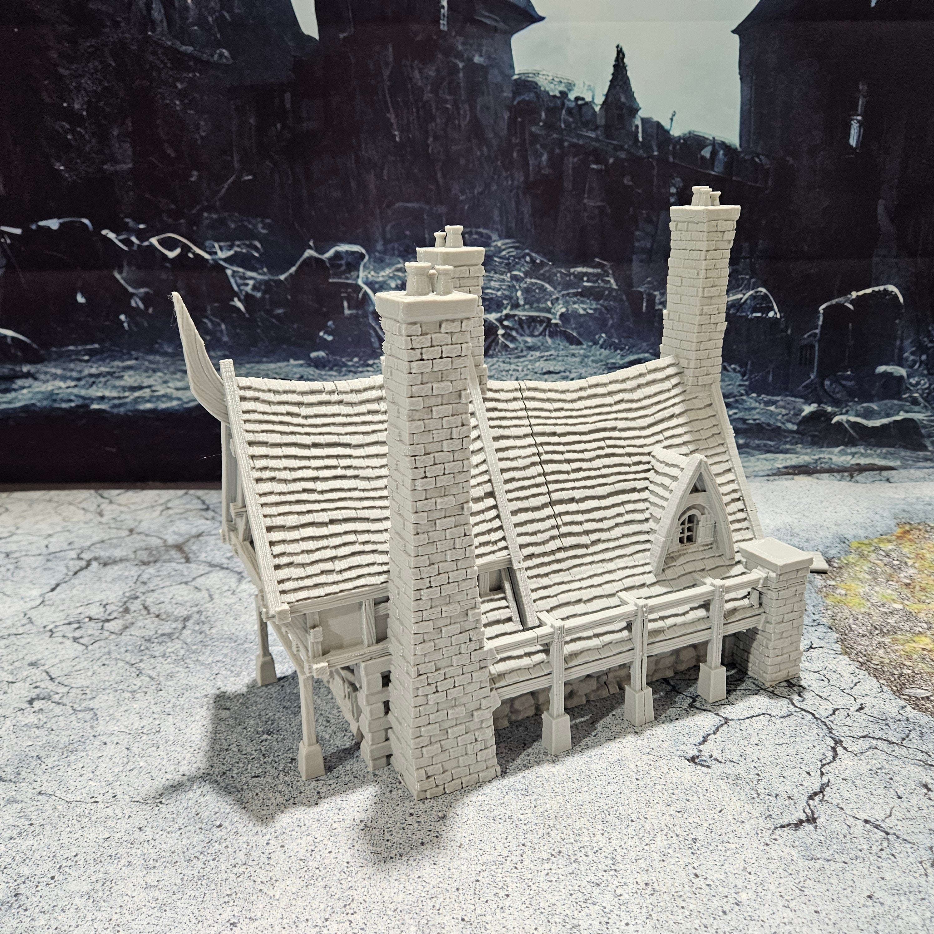 Vladistov Inn - The Majestic Pig D&D Miniature for Vampire Town, Haunted Town & Cursed Town Terrain | Dungeons & Dragons RPG Game Accessory for Tabletop Adventures & Fantasy World Building