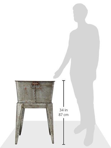 IMAX 65345 Perryman Galvanized Beverage Tub with Stand - Lightweight Iron Drink Cooler for Parties, Camping & Outdoor Use | Perfect for Pet Bathing, Firewood Storage, Vegetable Display & Wine Chilling