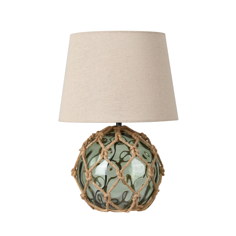 Vintage Clement Rope-Wrapped Base Desk Lamp with Green Shade - Perfect for Home Office, Study Room & Reading Nook Lighting
