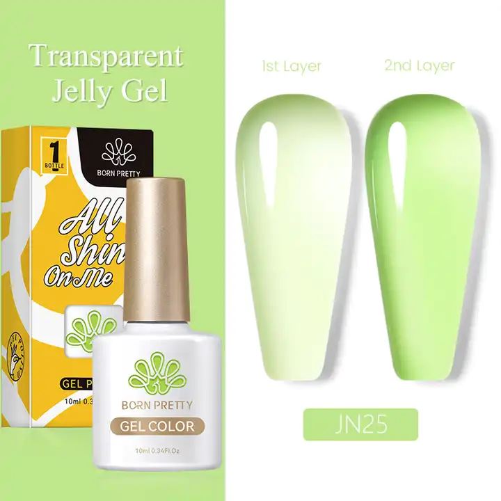 Born Pretty Jelly Nude Gel Polish - Long Lasting Soak Off UV LED Nail Polish for Salon & Home Manicure - Perfect for Weddings, Parties & Everyday Wear