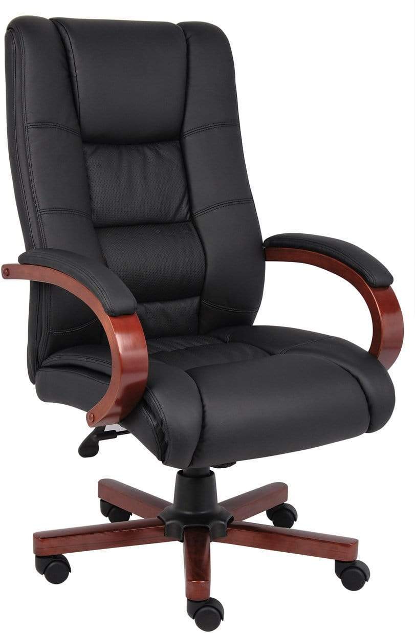 Premium Boss High Back Executive Office Chair with Wood Finish [B8991 C] - Ergonomic Support for Long Work Hours in Home & Corporate Offices